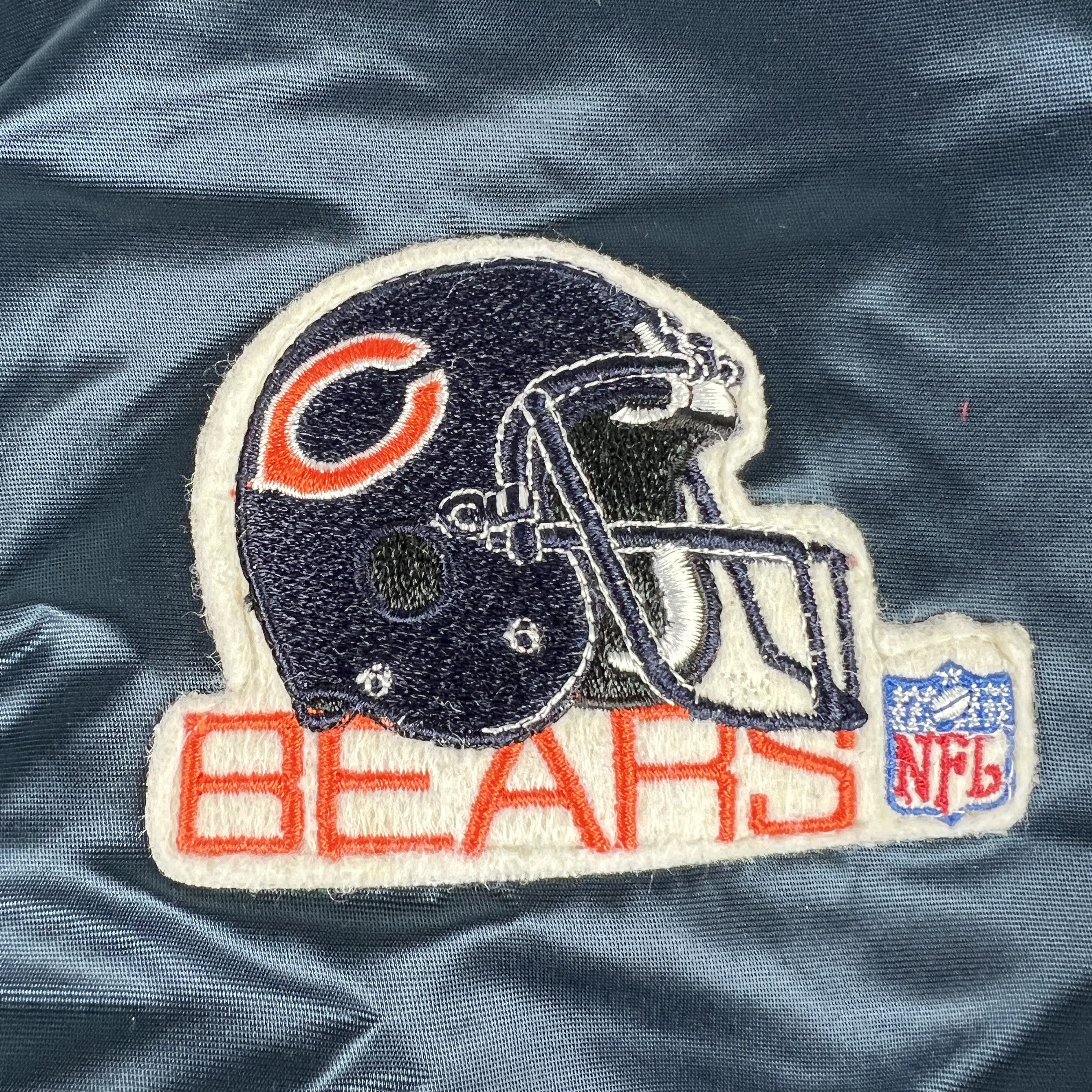 Chalk Line VTG 90 Chicago Bears Satin Jacket Blue Snap Button Bomber Size US XL / EU 56 / 4 - 4 Thumbnail