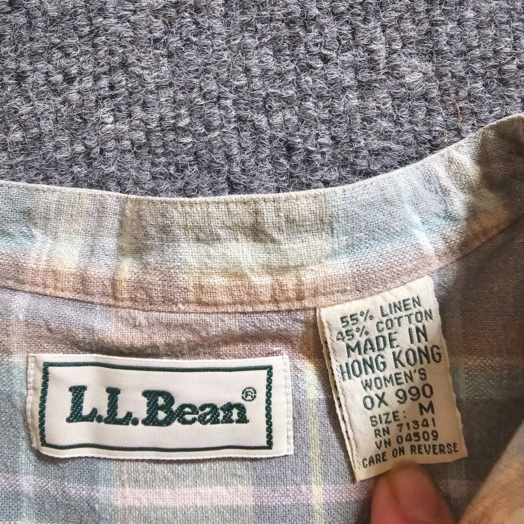 Vintage VINTAGE L.L. Bean Shirt Womens M Green Plaid Linen Button Casual 90s Classic Outdoor Size M / US 6-8 / IT 42-44 - 3 Thumbnail