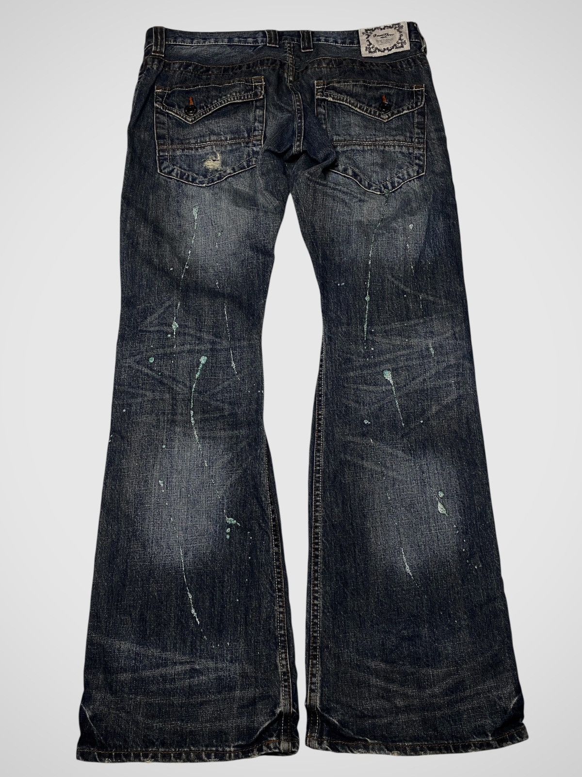 If Six Was Nine Root Three Seawash Glittery Flared Jeans Size US 34 / EU 50 - 2 Thumbnail