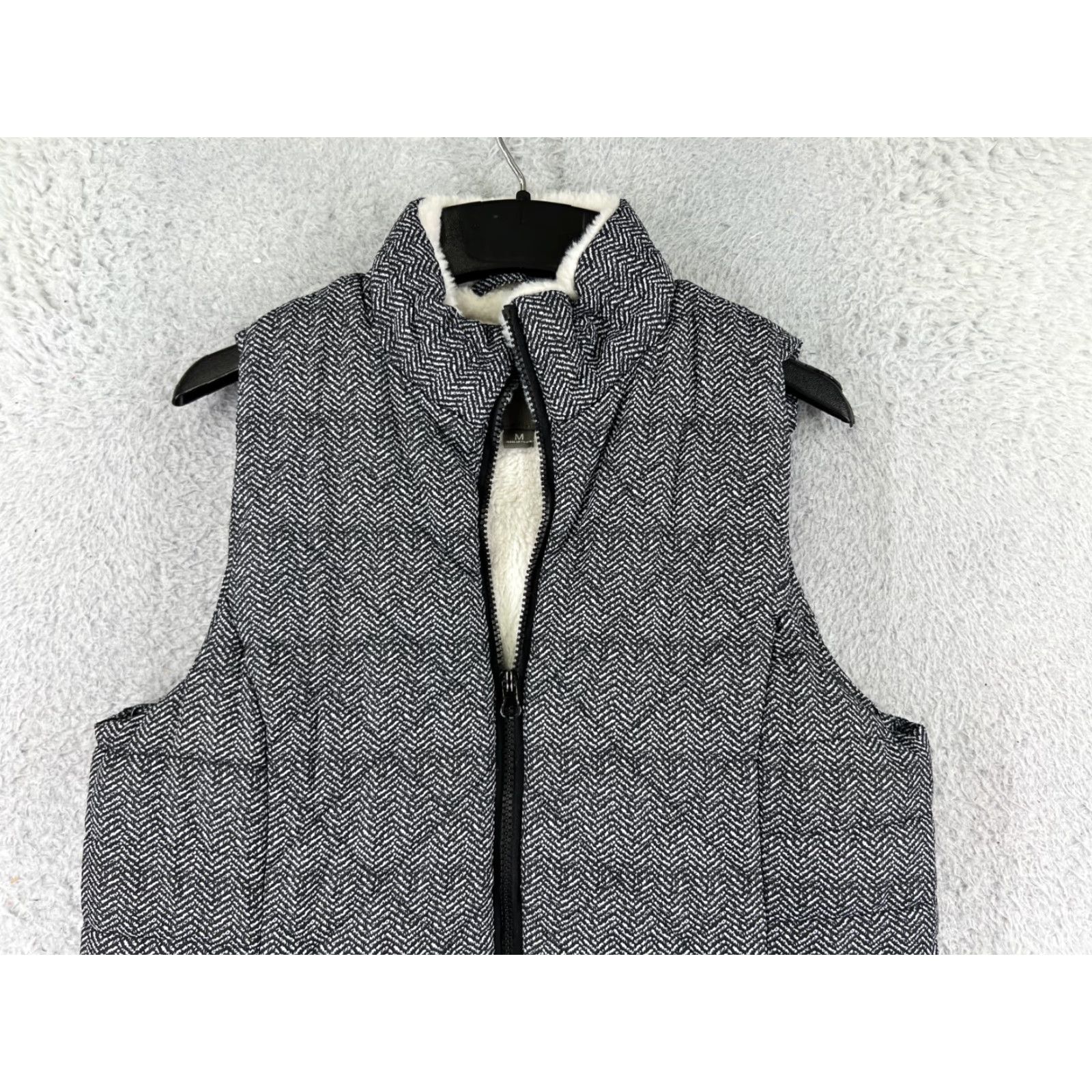 Van Heusen Maurices Vest Women Medium Black White Polyester Lined Full Zip Pockets Vintage No Size M / US 6-8 / IT 42-44 - 7 Thumbnail