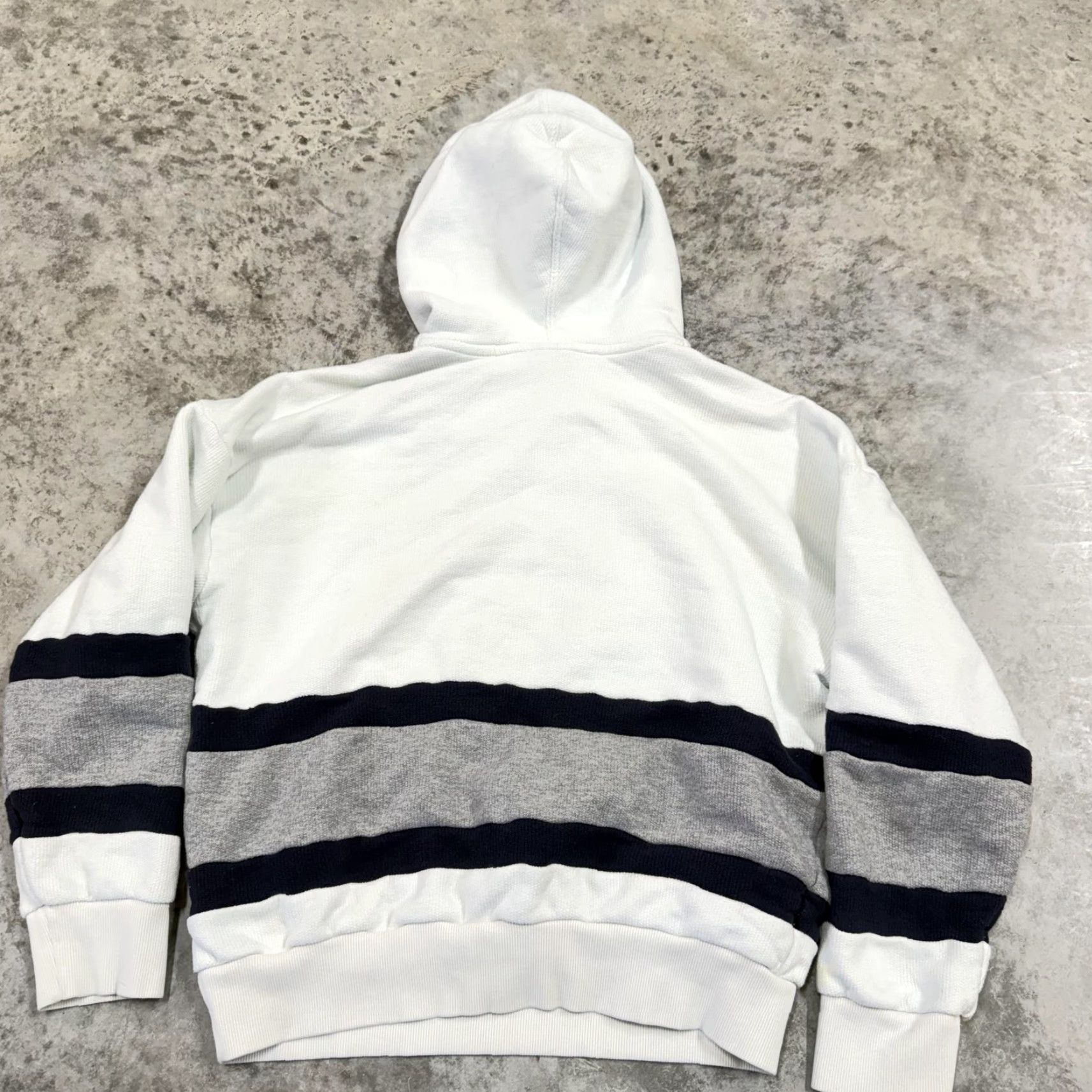 Adidas VINTAGE Adidas Originals Hoodie Sweatshirt Mens M White Trefoil Stripe Pullover Size US M / EU 48-50 / 2 - 7 Thumbnail