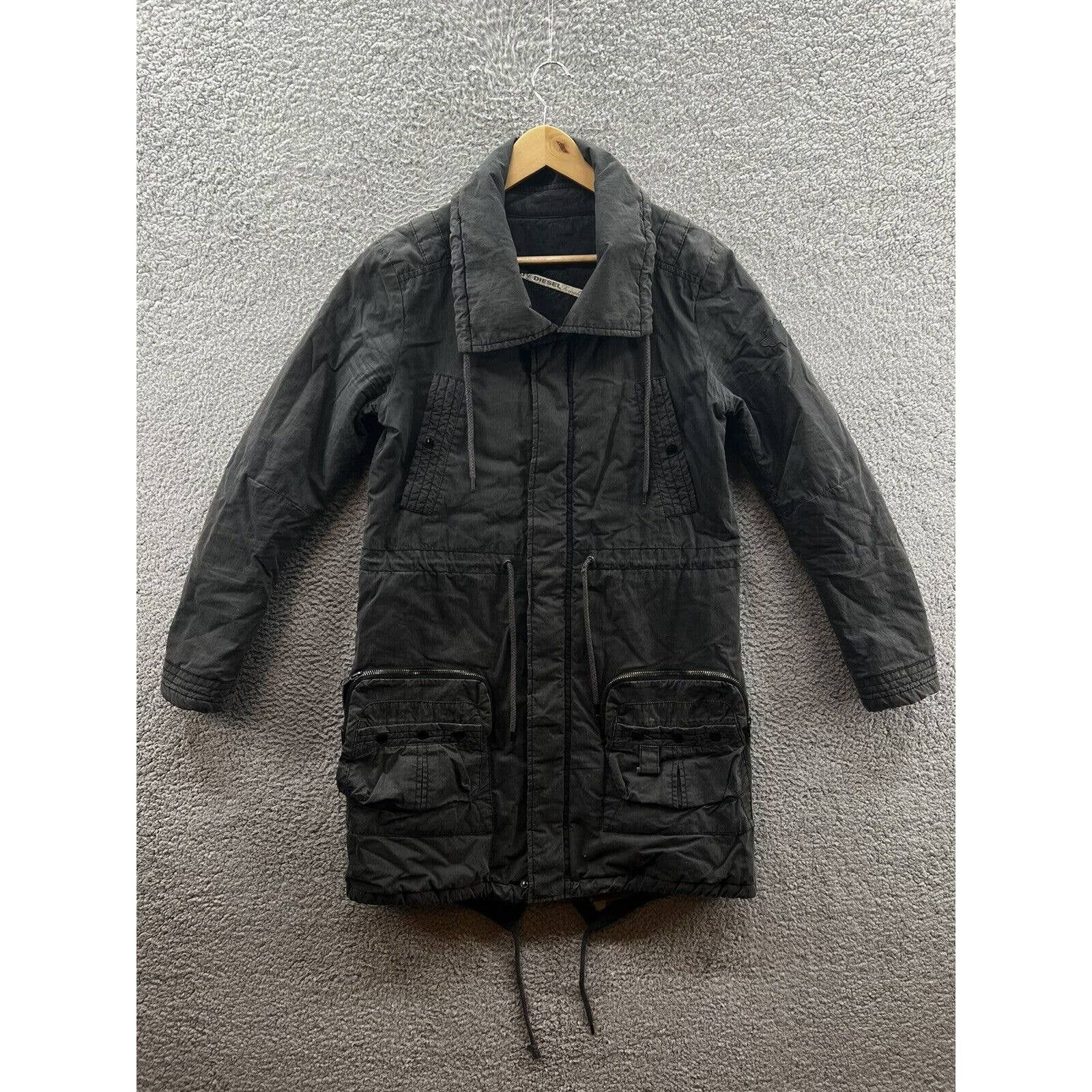 image of Diesel M65 Black Army Parka Jacket Adult Size Medium, Men's