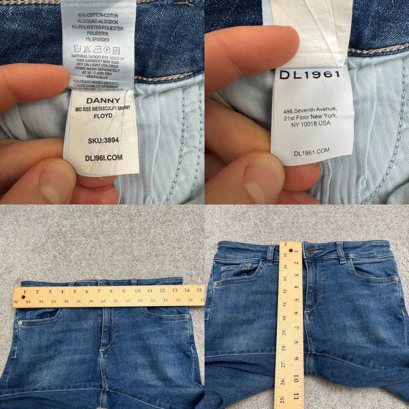 DL1961 DL1961 Jeans Danny Instasculpt Floyd Skinny Denim Women 26 Blue Mid Rise Stretch City Outdoor Mens Women Size 26" / US 2 / IT 38 - 8 Thumbnail