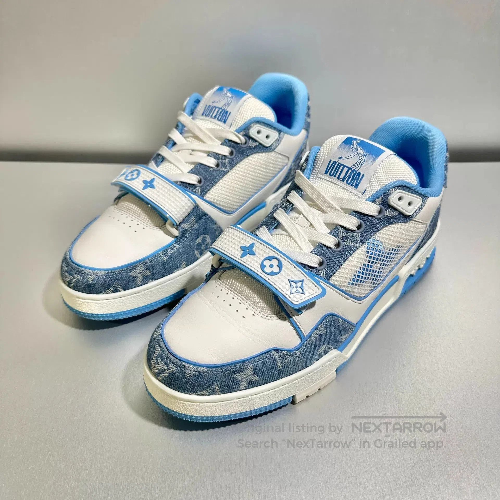 Louis Vuitton Blue Low-Top Sneakers with Velcro Strap, Size 8. Size US 8 / EU 41 - 1 Thumbnail