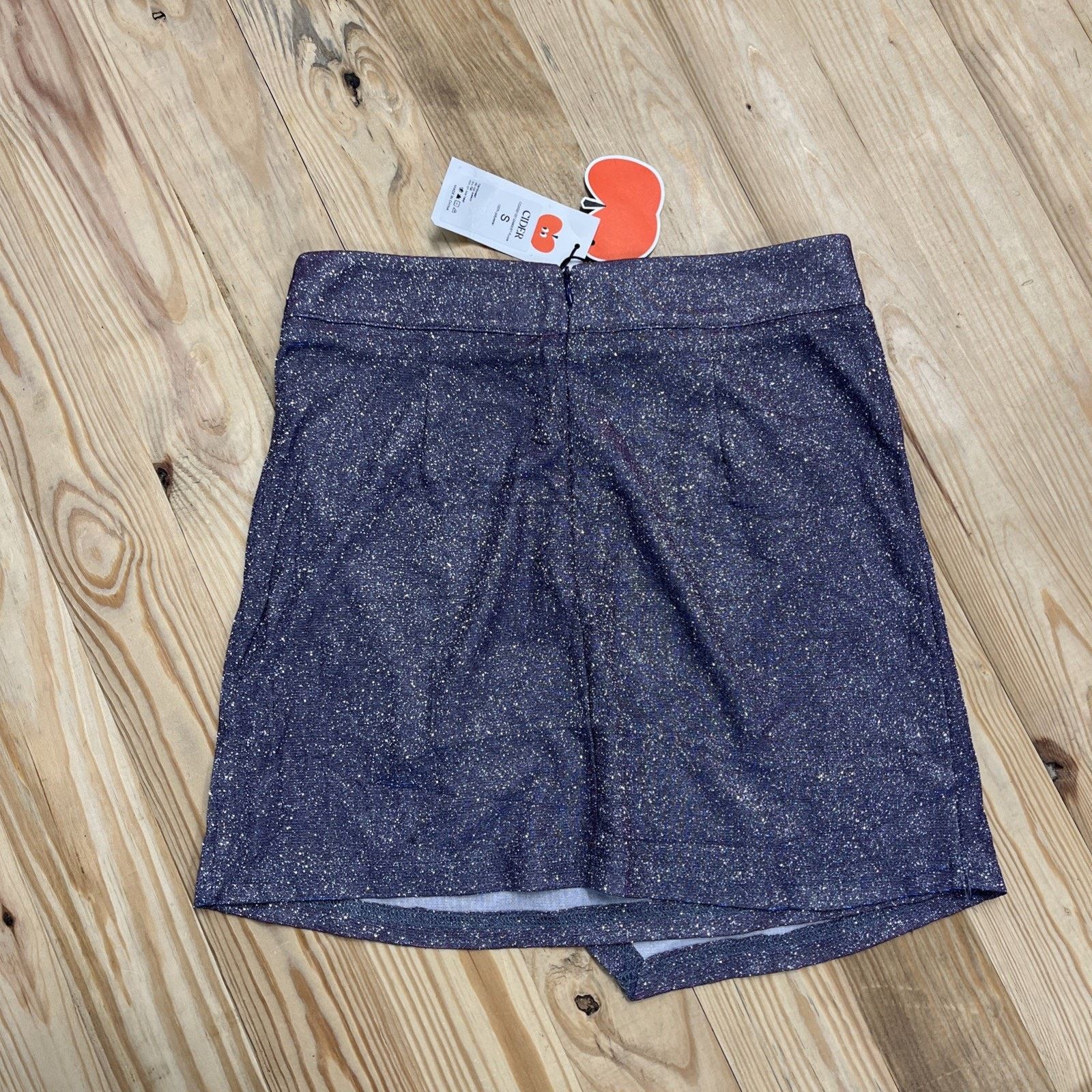 Cider Cider Glitter High Waist Asymmetrical Hem Short Skirt Size S Size 28" / US 6 / IT 42 - 2 Thumbnail