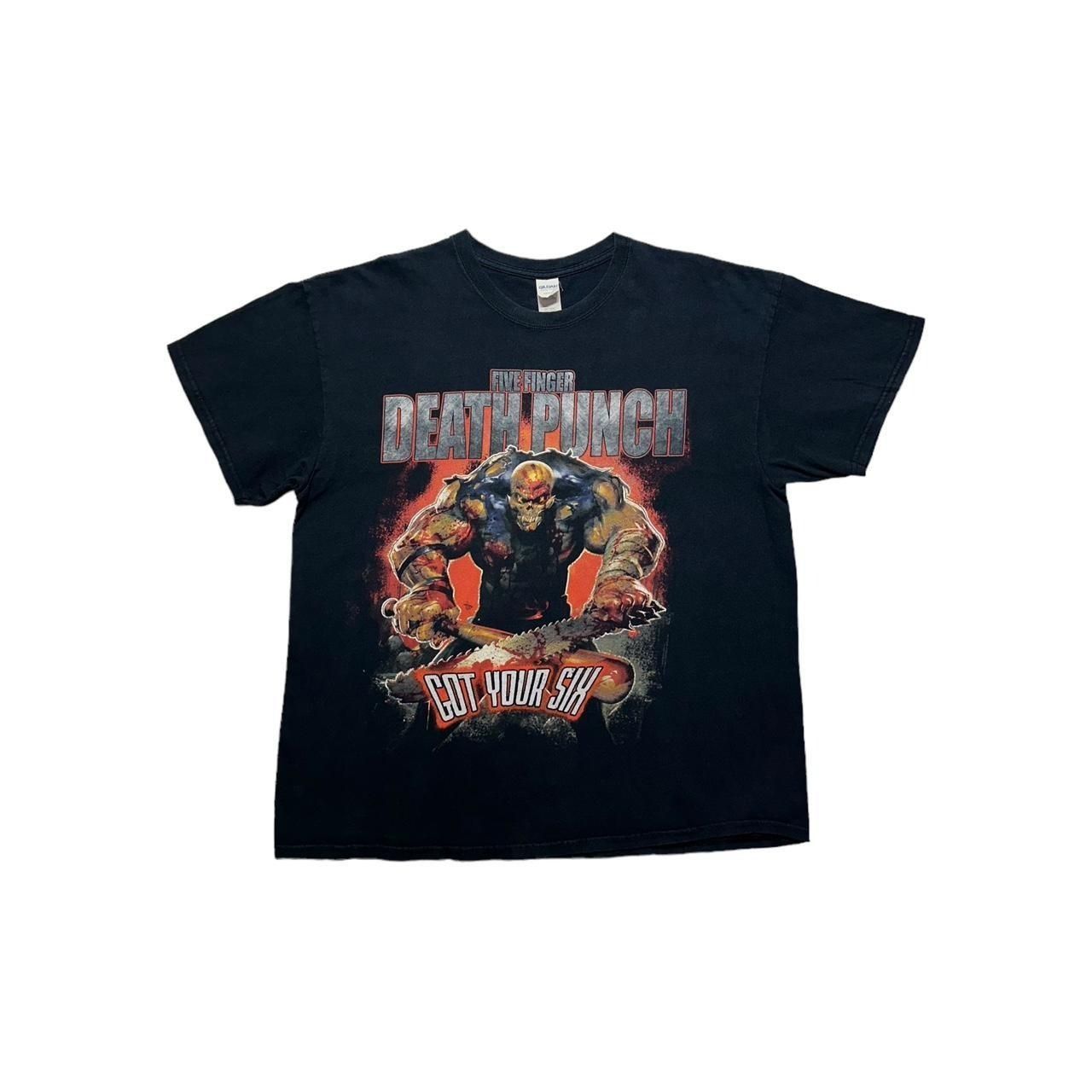 Band Tees × Gildan × Vintage Five Finger Death Punch Got Your Six T-Shirt Size US XL / EU 56 / 4 - 1 Thumbnail