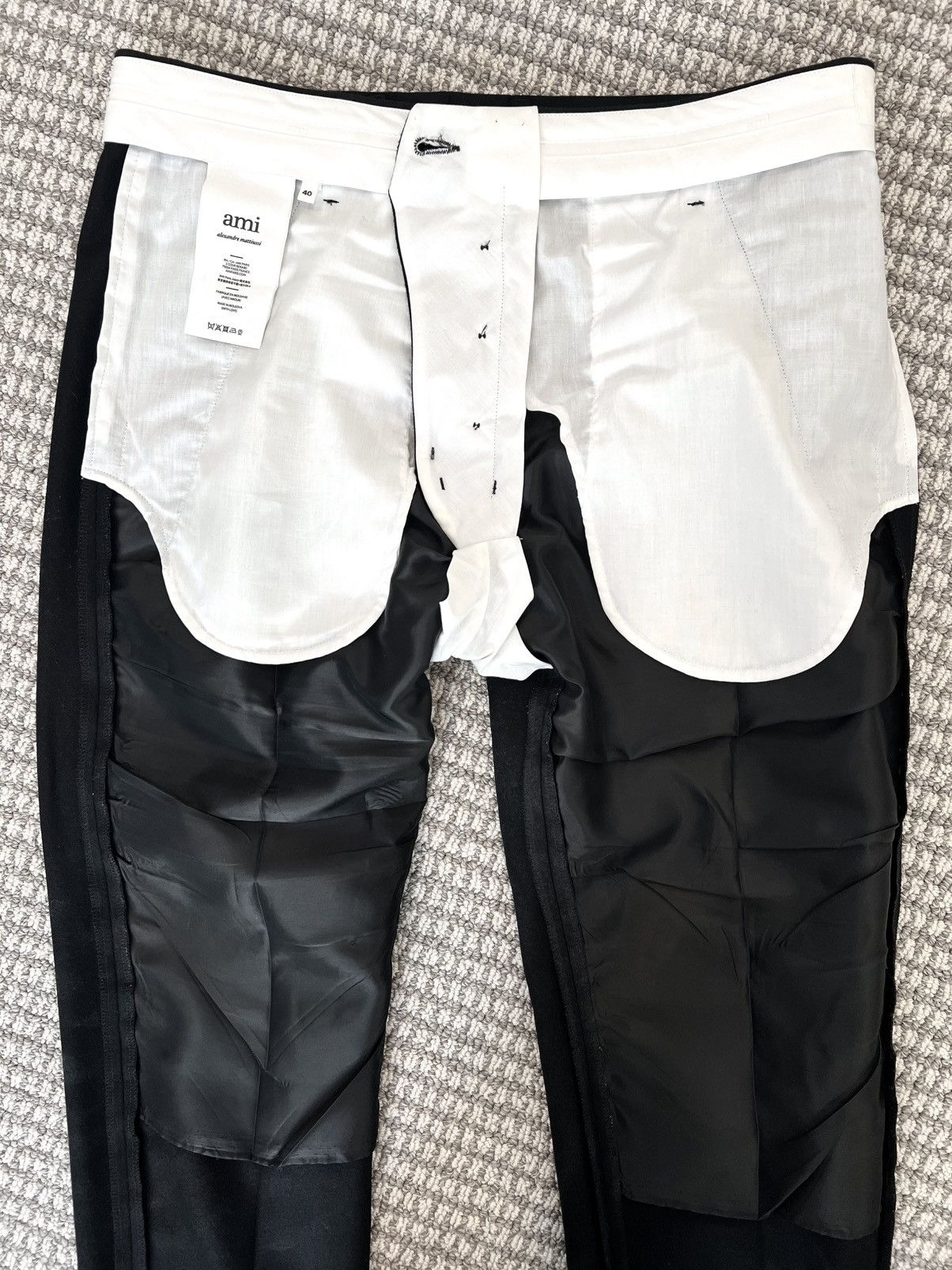 AMI Cigarettes Fit Black Wool Trousers Size 40R - 4 Thumbnail