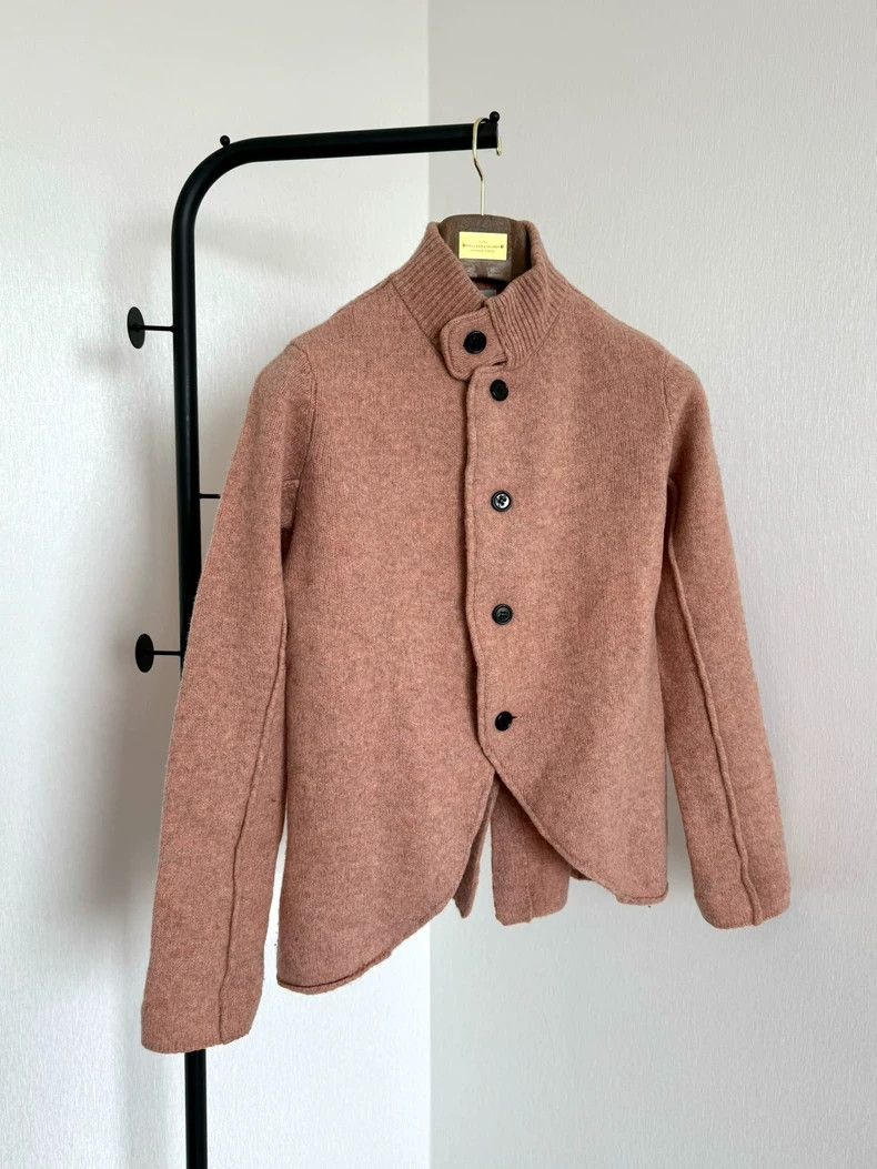 Y's Y's Flesh pink pure wool mid-neck sweater jacket Size US M / EU 48-50 / 2 - 3 Thumbnail