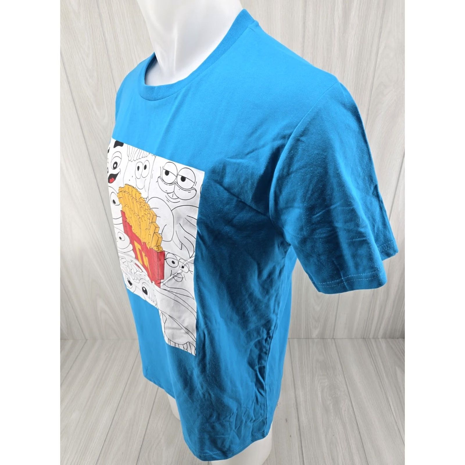 Vintage Light Blue McDonald's T-Shirt Large Adults Short Sleeve Unisex Blue 90s Theme Fry Design Mens Womens Size US L / EU 52-54 / 3 - 5 Thumbnail