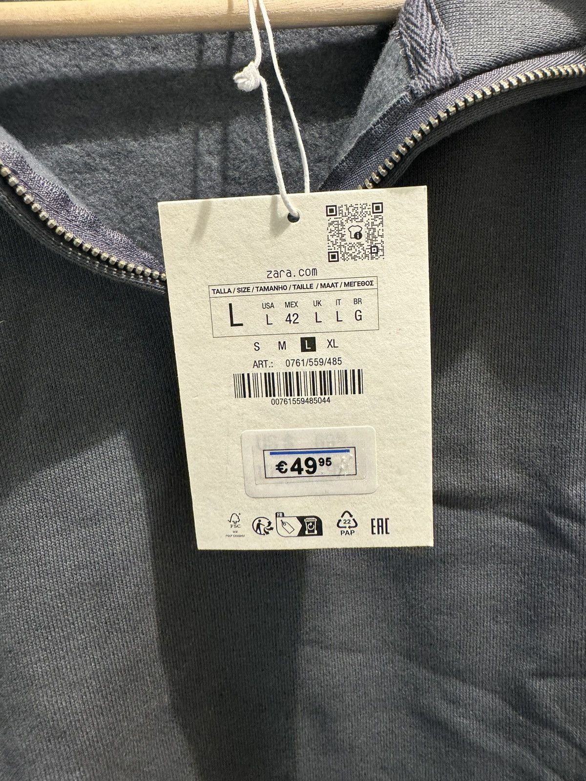Zara Grey Zara Quarterzip Size US L / EU 52-54 / 3 - 4 Thumbnail