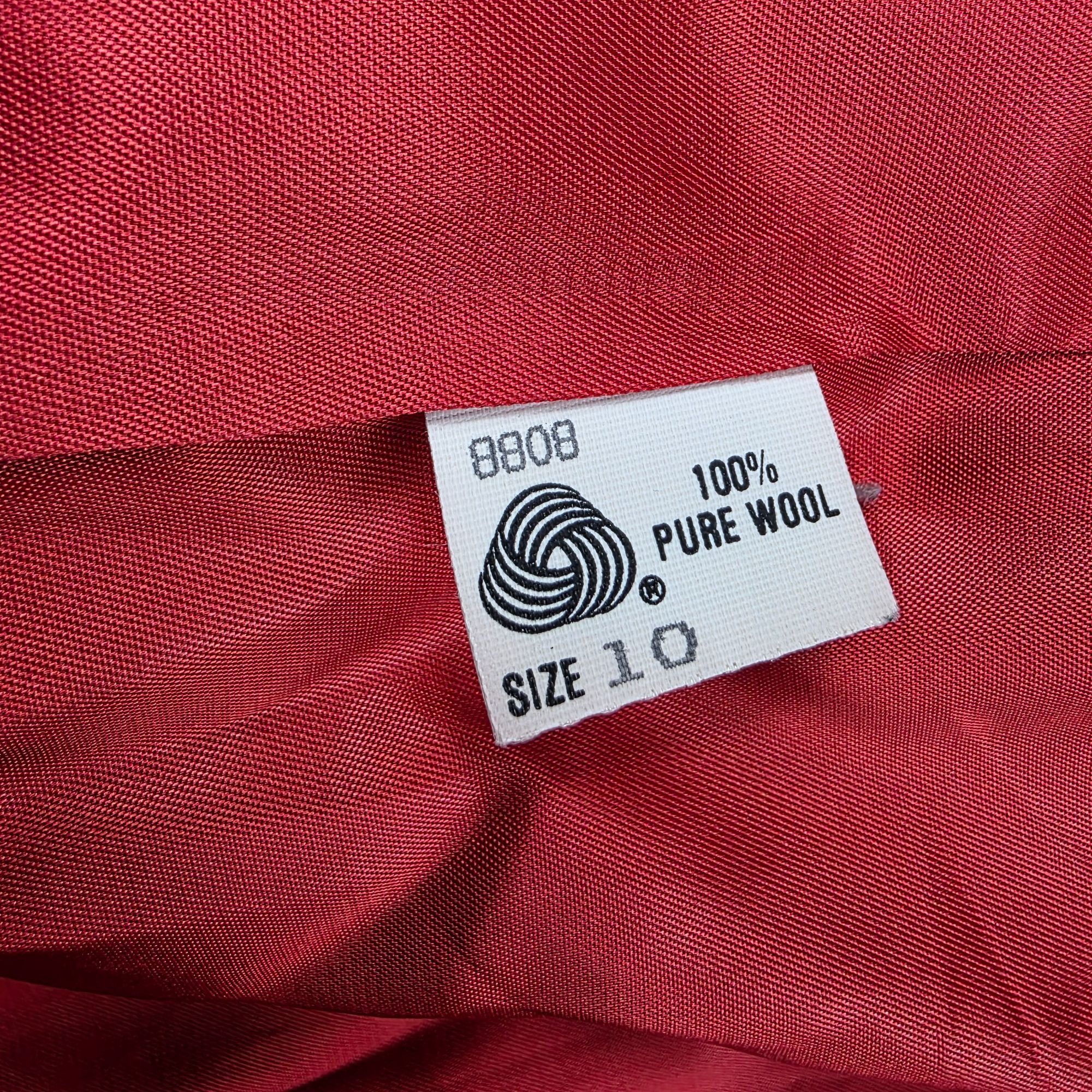 Original Penguin Penguin Womens Size 10 Red Wool Double Breasted Pea Coat War Size L / US 10 / IT 46 - 4 Thumbnail
