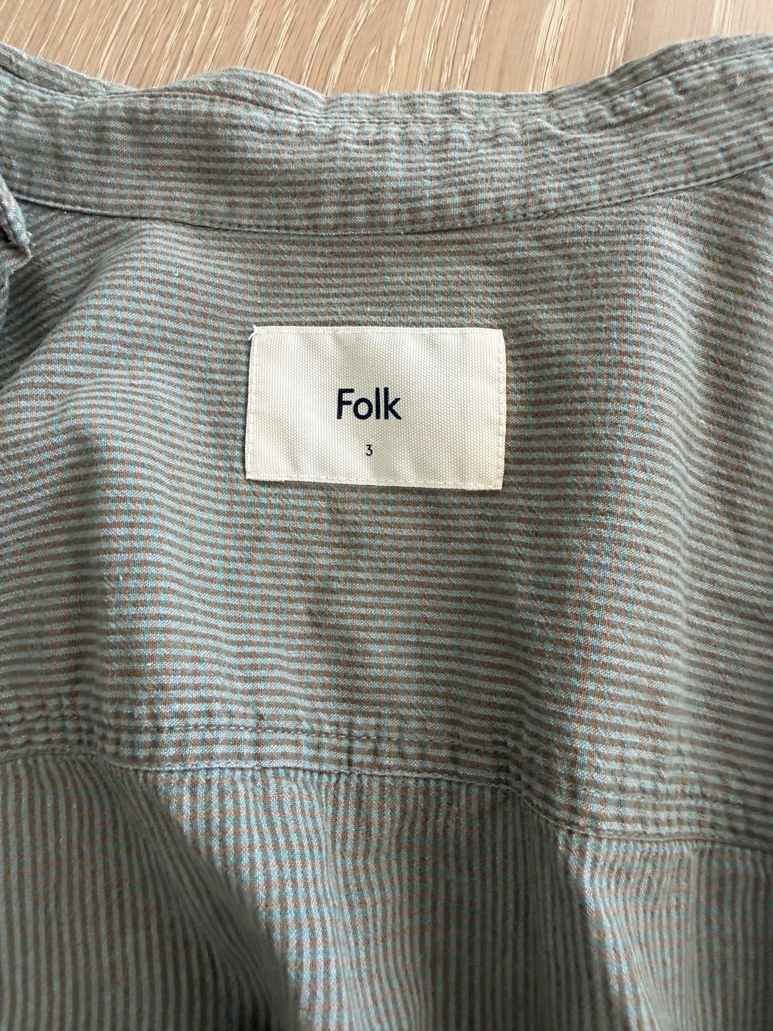 Folk Folk Green Check Cotton/Linen Shirt Size US L / EU 52-54 / 3 - 5 Thumbnail
