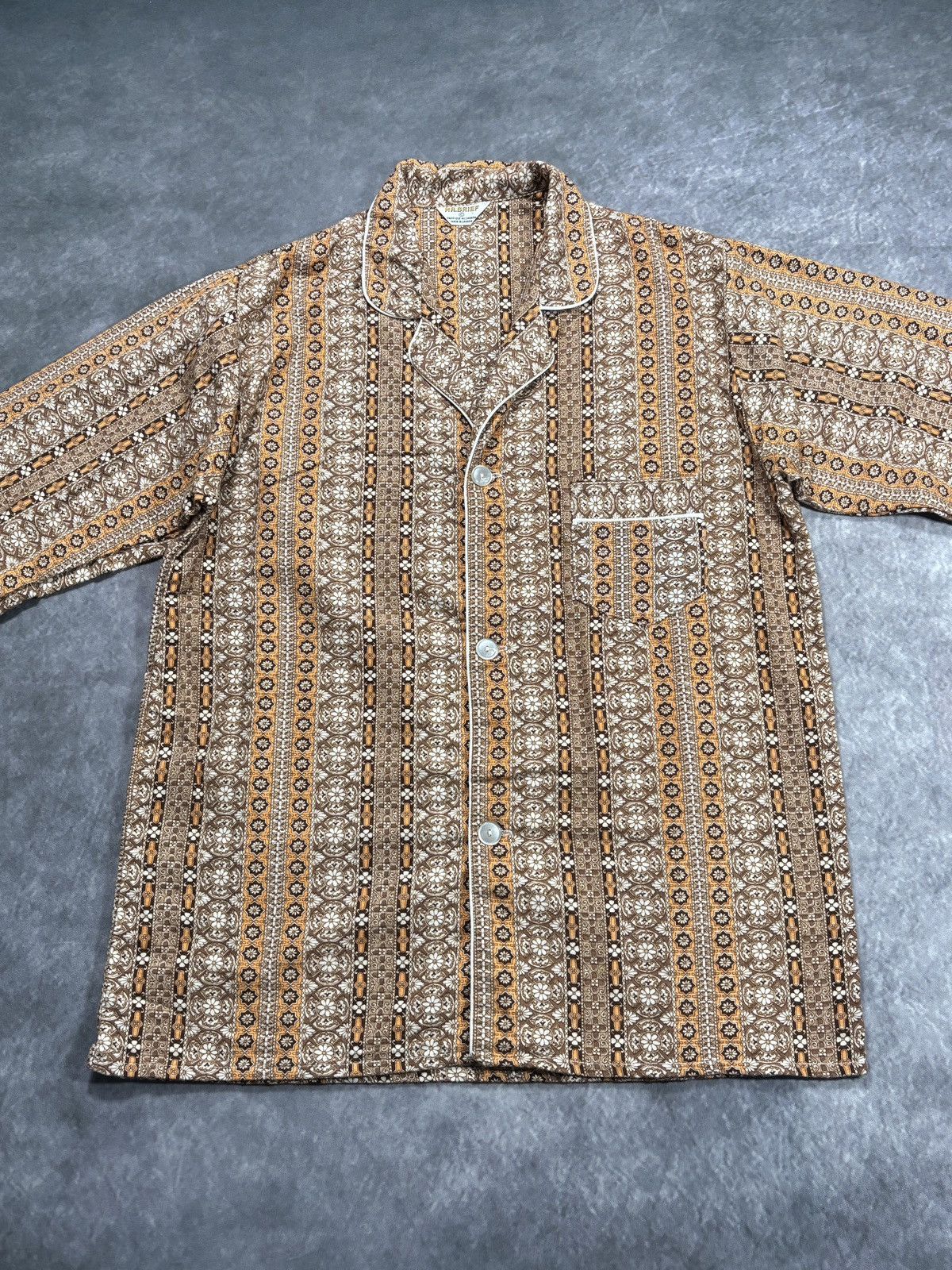 Vintage True Vintage Pajama Set 60s 1970s Matching 2pc Sleep Suit Size US 32 / EU 48 - 8 Thumbnail