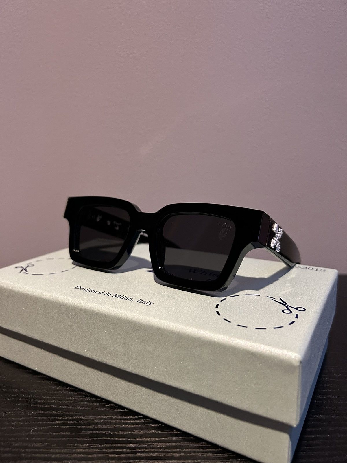 Off White Off White Co Virgil Abloh “virgil” Black Square Sunglasses 