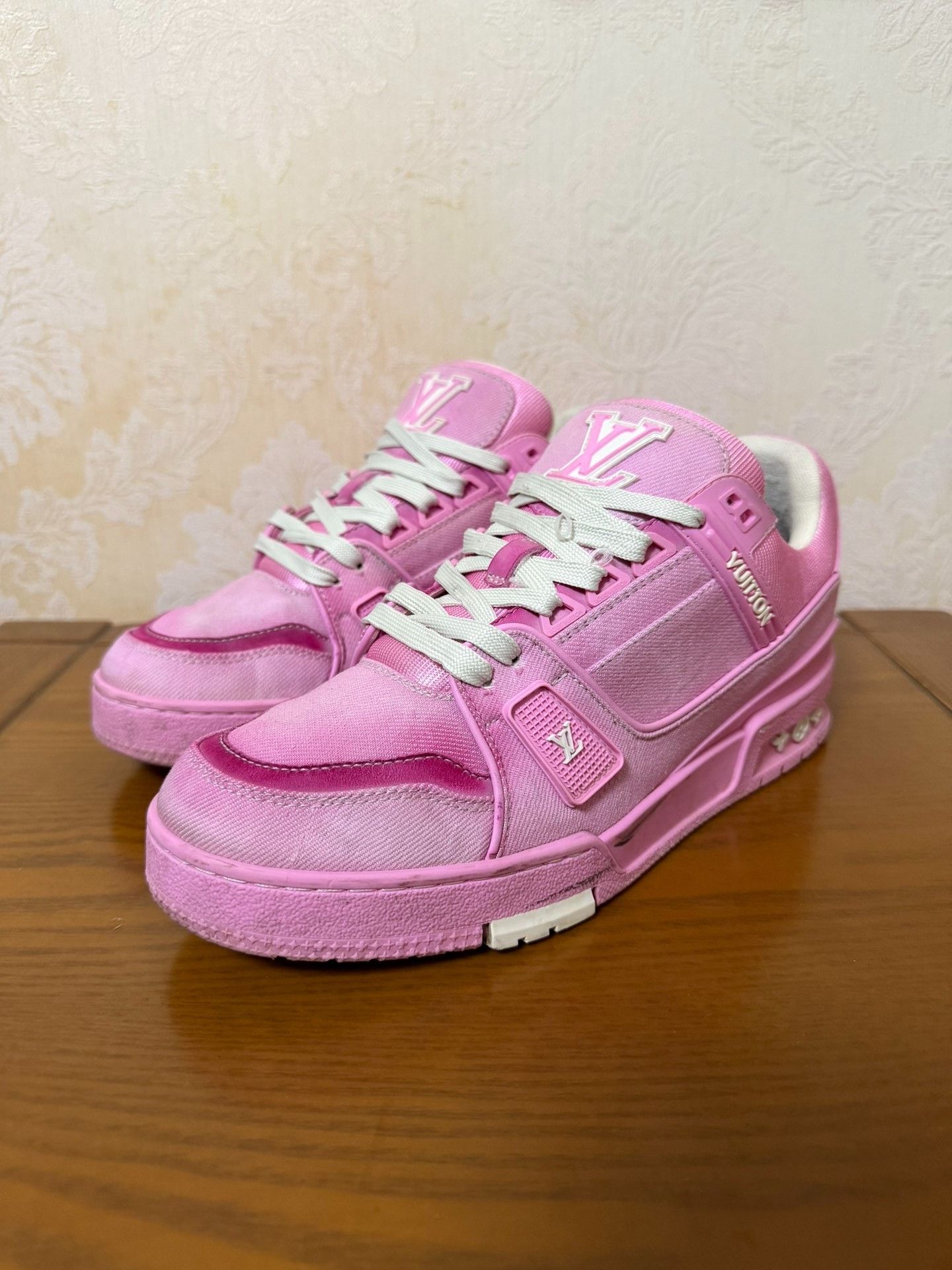 Louis Vuitton Louis Vuitton Training Denim Pink Lowtop Sneakers Women Size US 9.5 / IT 39.5 - 1 Thumbnail