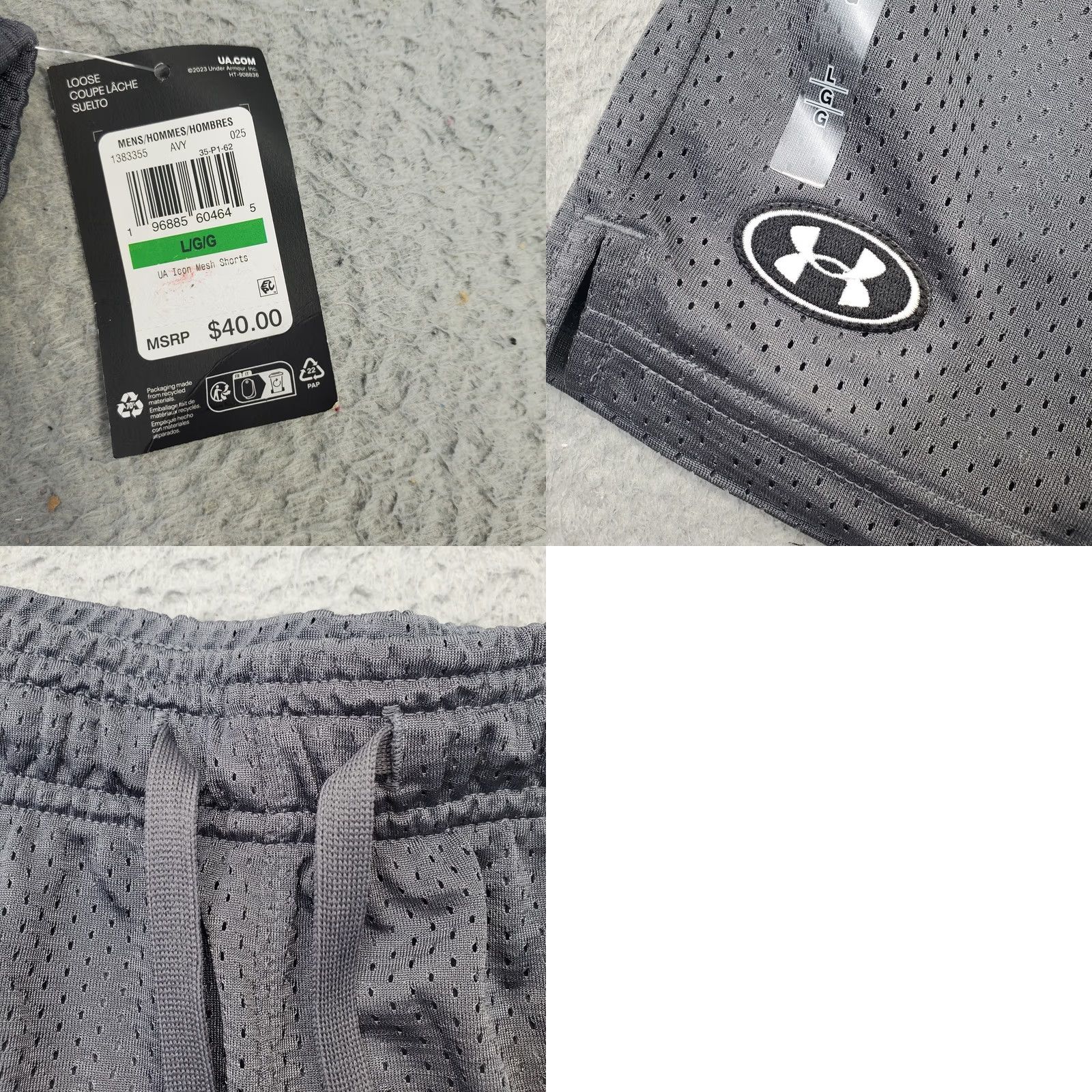 Under Armour Under Armour UA Icon Shorts Men L Gray Lightweight Timberwolf Sweat-Wicking Size US 33 - 8 Thumbnail