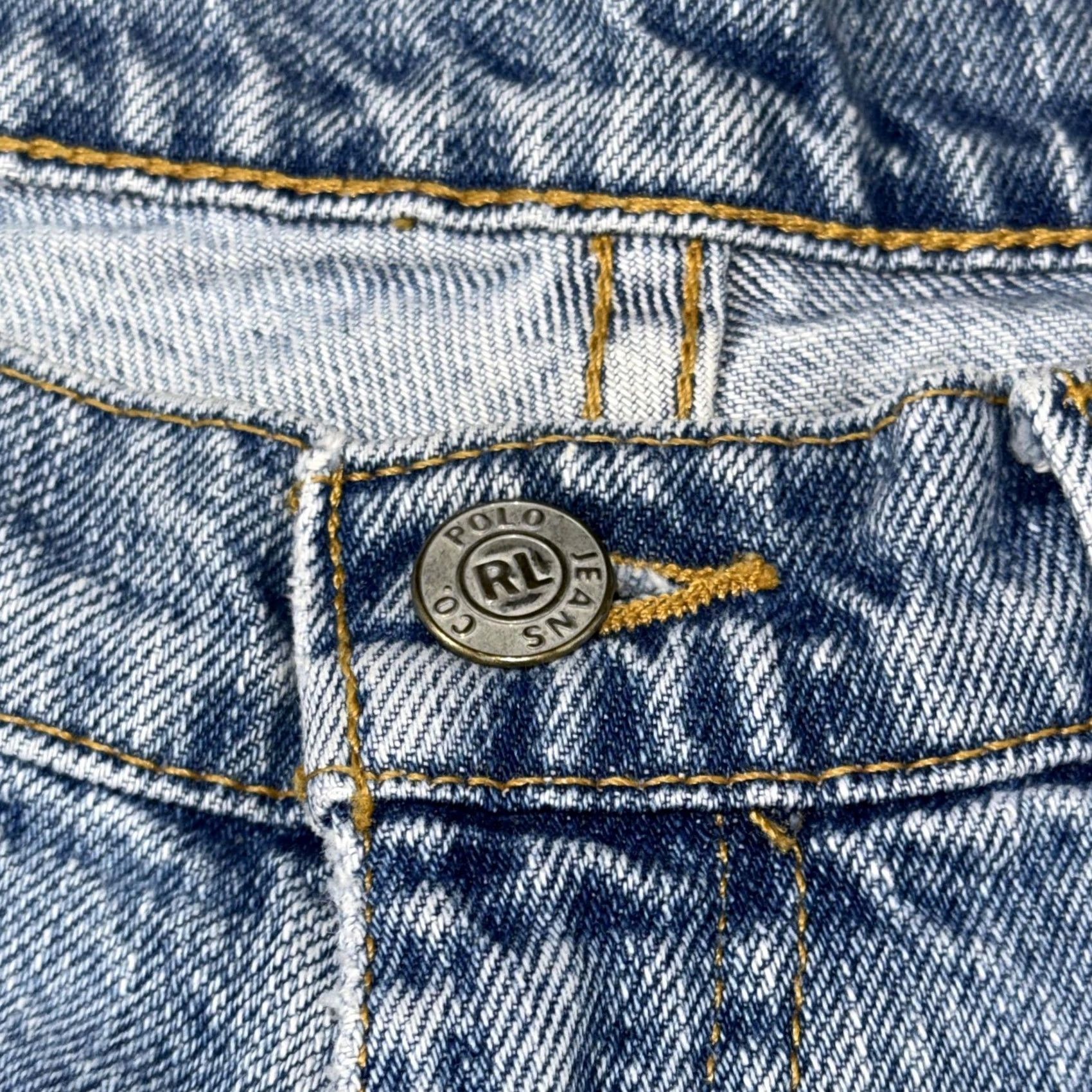 Vintage Polo Jeans Co. Banner Shorts Bermuda Denim Light Wash 33 Mens Classic Five-Pocket 90s Vibe Size US XS / EU 42 / 0 - 4 Thumbnail