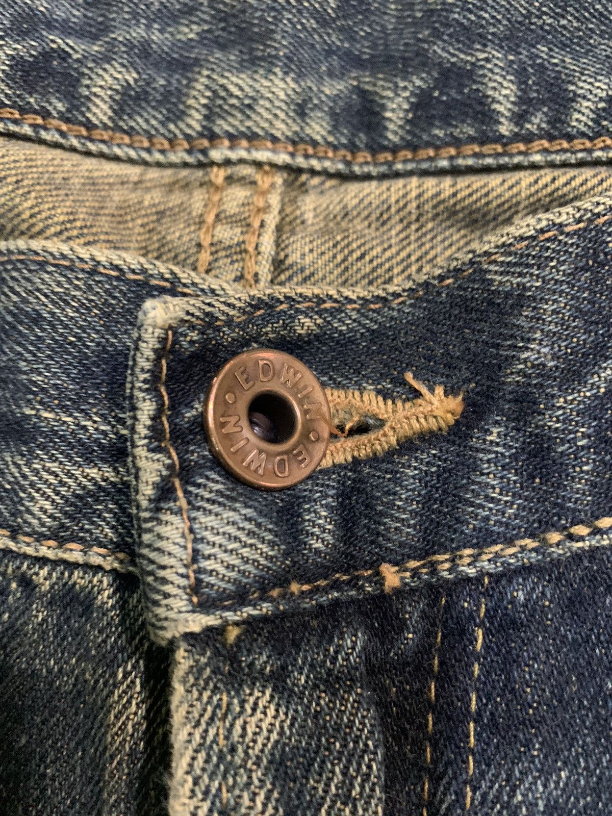 Kapital VINTAGE EDWIN 505X SELVEDGE RUSTY MUDWASH DISTRESSED DENIM Size US 33 - 17 Thumbnail