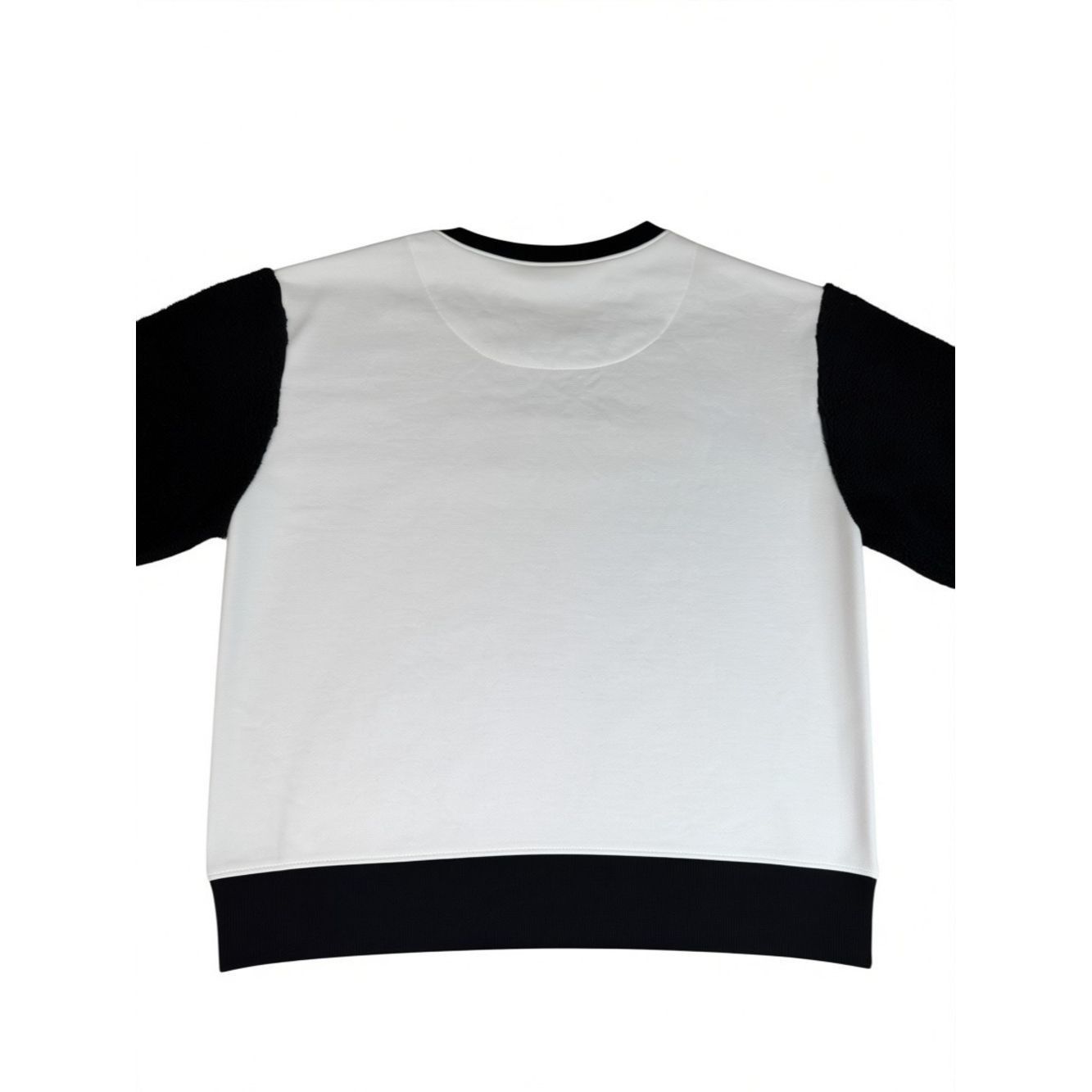 DKNY DKNY Black White Colorblock Logo Sherpa Sleeve Sweater Size Size L / US 10 / IT 46 - 4 Thumbnail