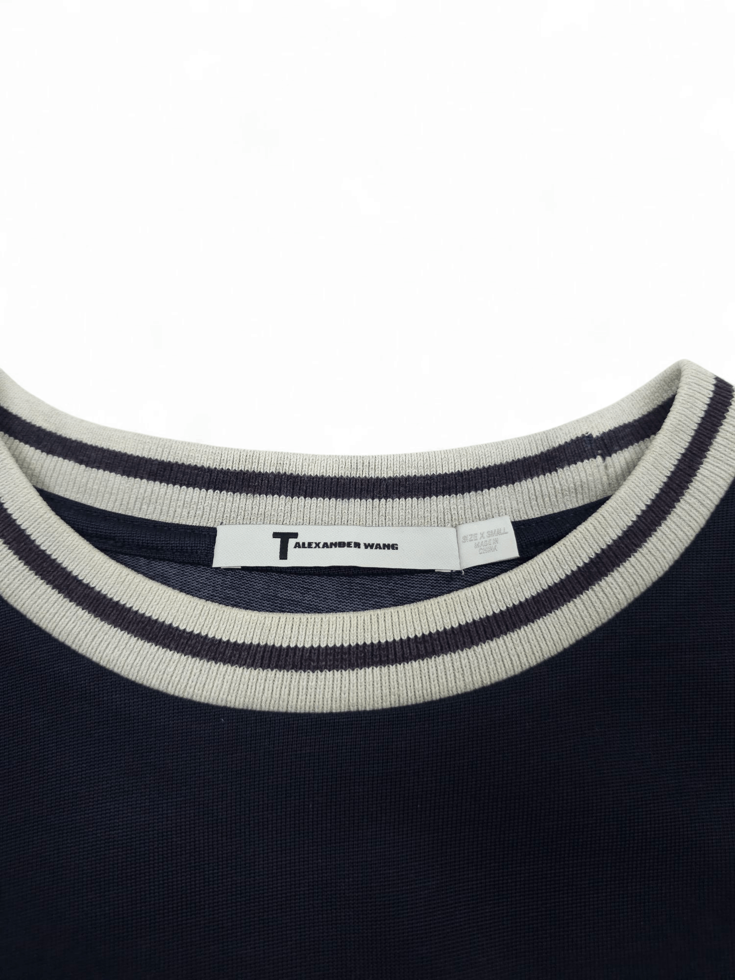Alexander Wang 💎 Alexander Wang Navy Black Blouse T-shirt Size XS / US 0-2 / IT 36-38 - 5 Thumbnail