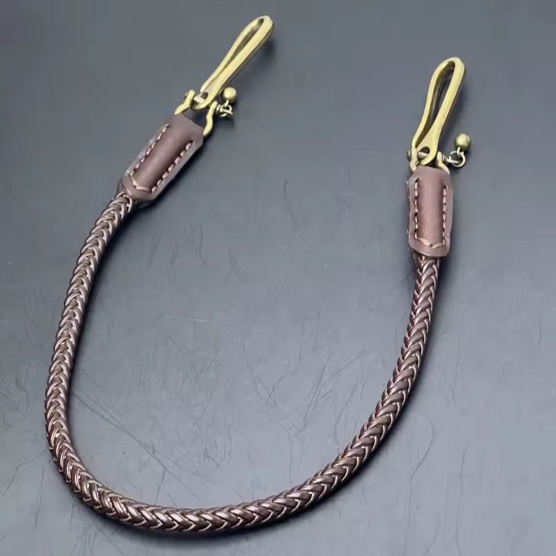 Genuine Leather × Handmade Classic Punk Style Genuine Leather Biker Wallet Chain Size ONE SIZE - 5 Thumbnail