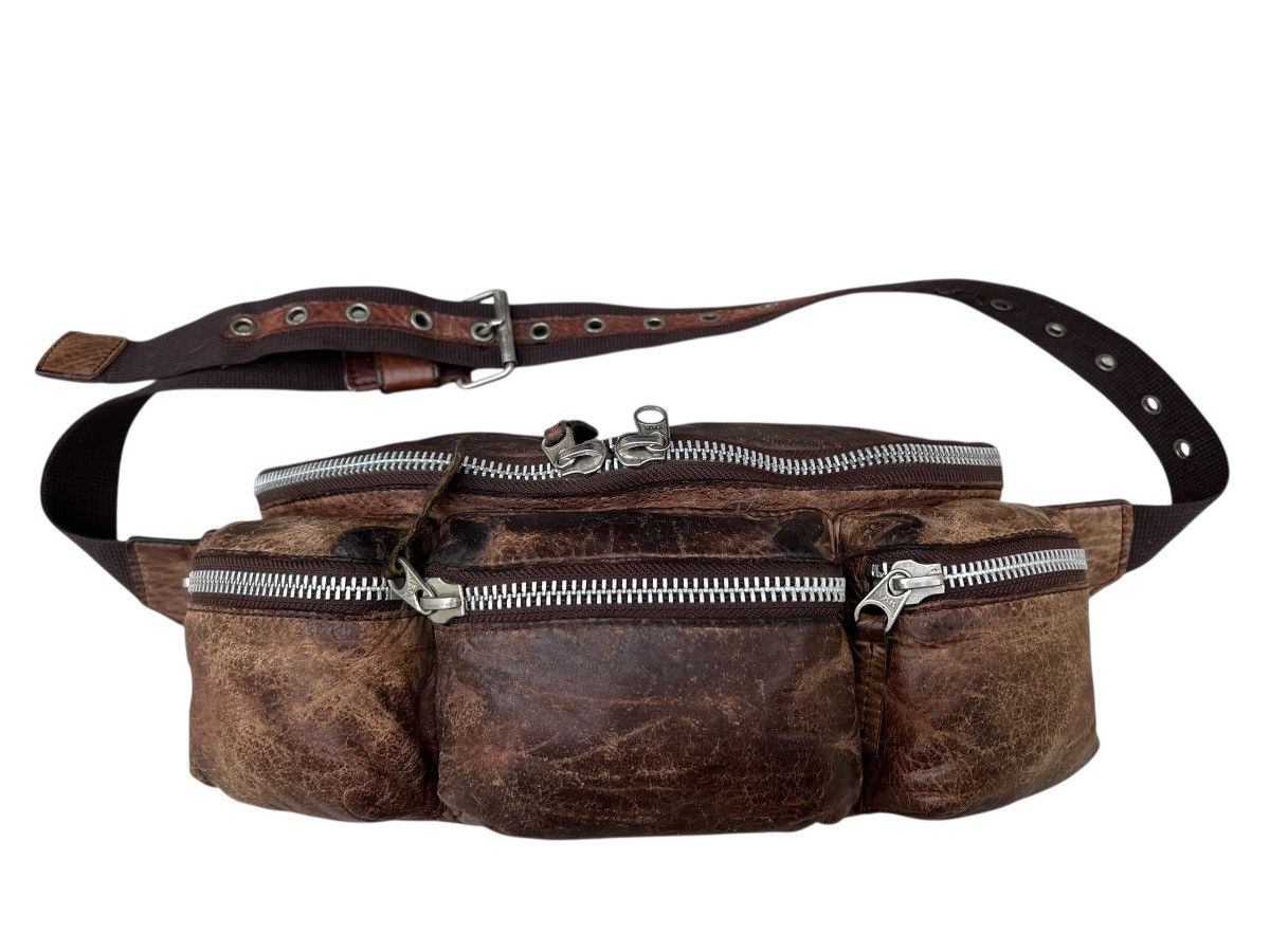 Avirex Vintage 2000s Avirex Distress Patina Leather Cargo Chest Bag Size ONE SIZE - 2 Thumbnail