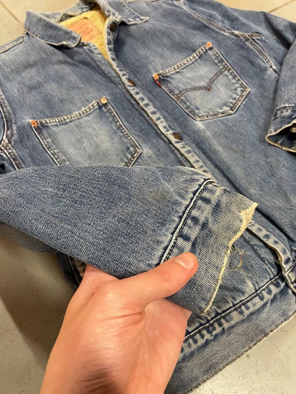 Levi's Distressed Vintage Levi’s Sherpa Chore Worker Denim Jacket Size US L / EU 52-54 / 3 - 5 Thumbnail