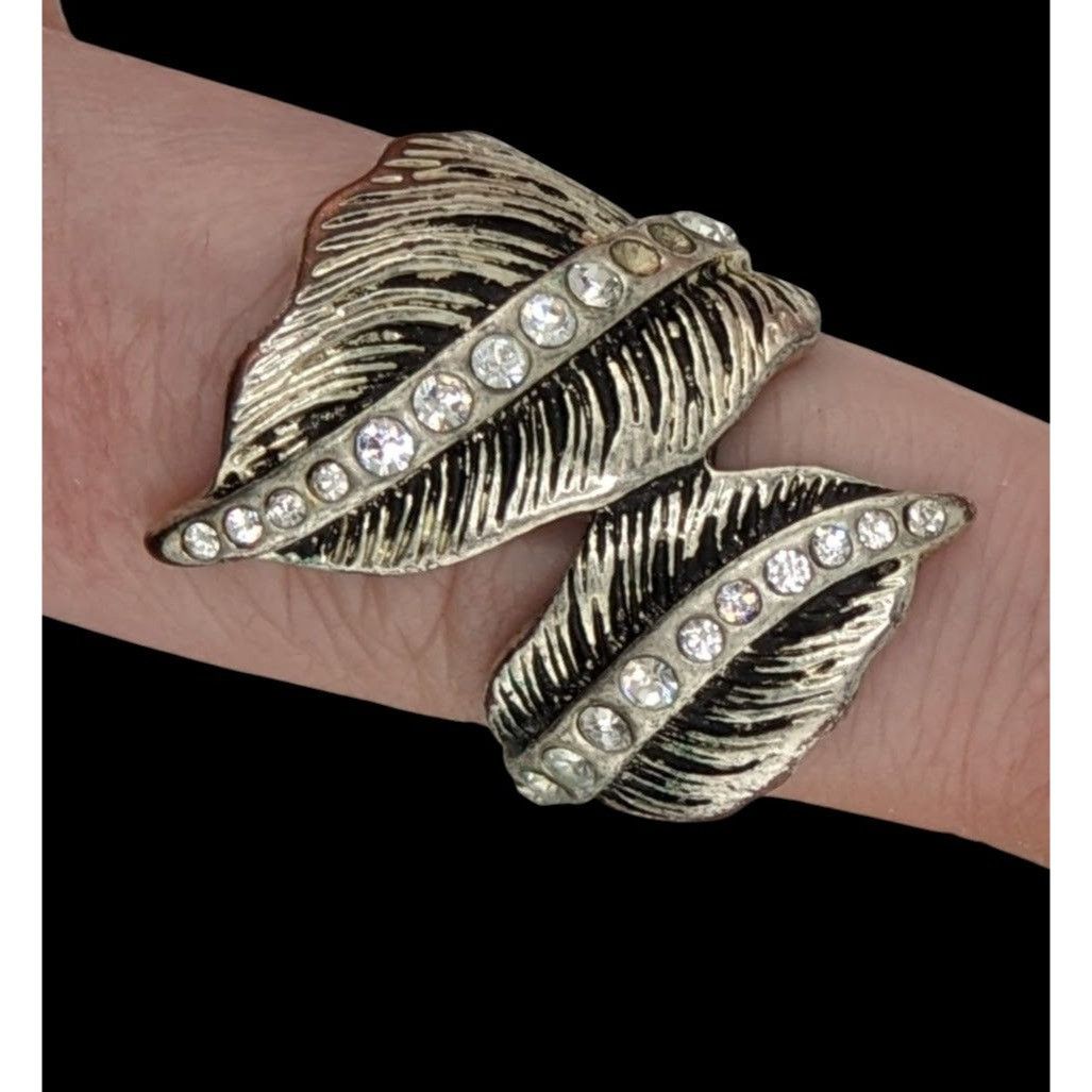 Other Fairycore Elvish Fantasy Antiqued Silver Tone Leaf Ring With Size ONE SIZE - 1 Thumbnail