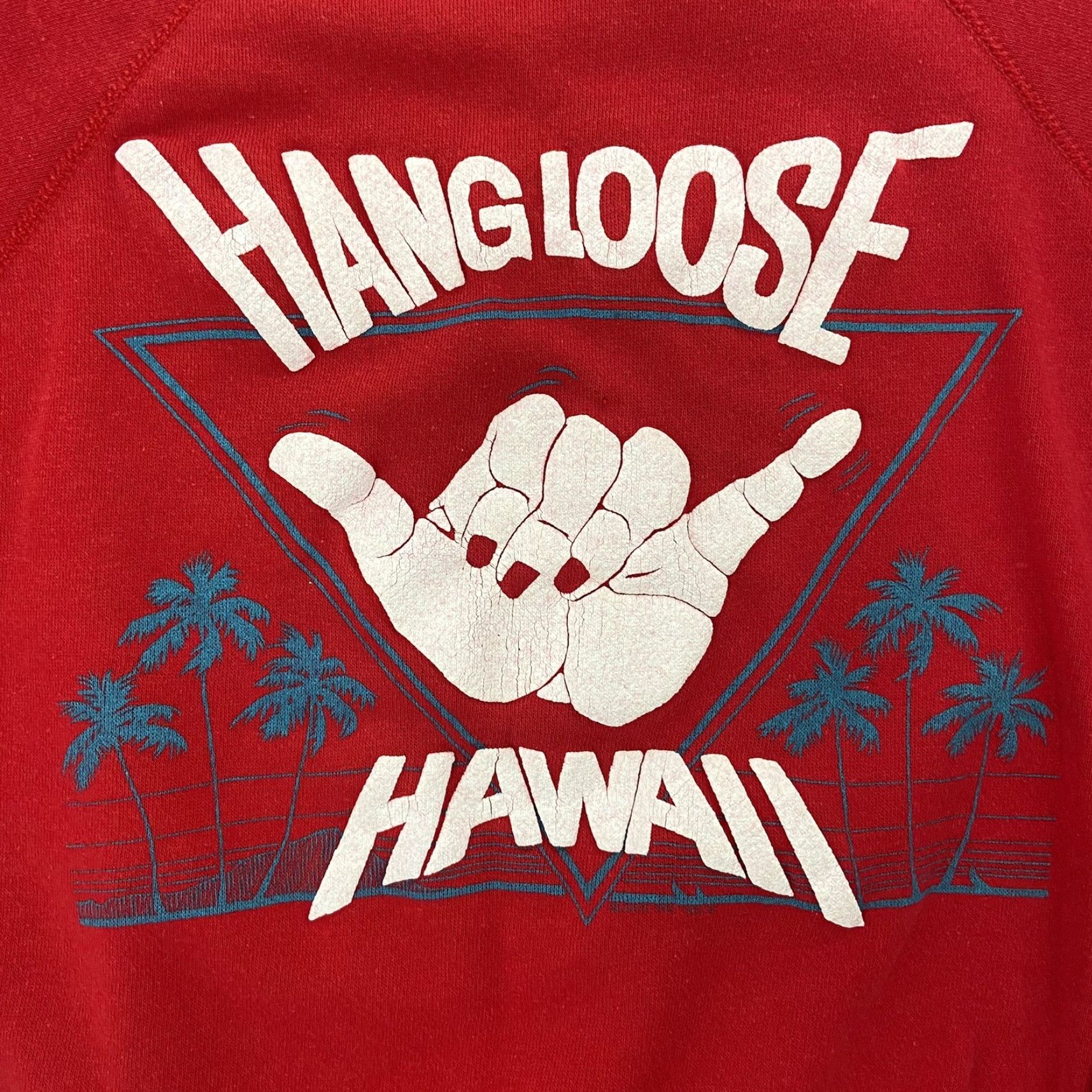 Tultex Vintage Hawaii Sweater Men’s Large Red Fleece Pullover Casual Hawaiian 80s City Beach Logo Size US L / EU 52-54 / 3 - 4 Thumbnail