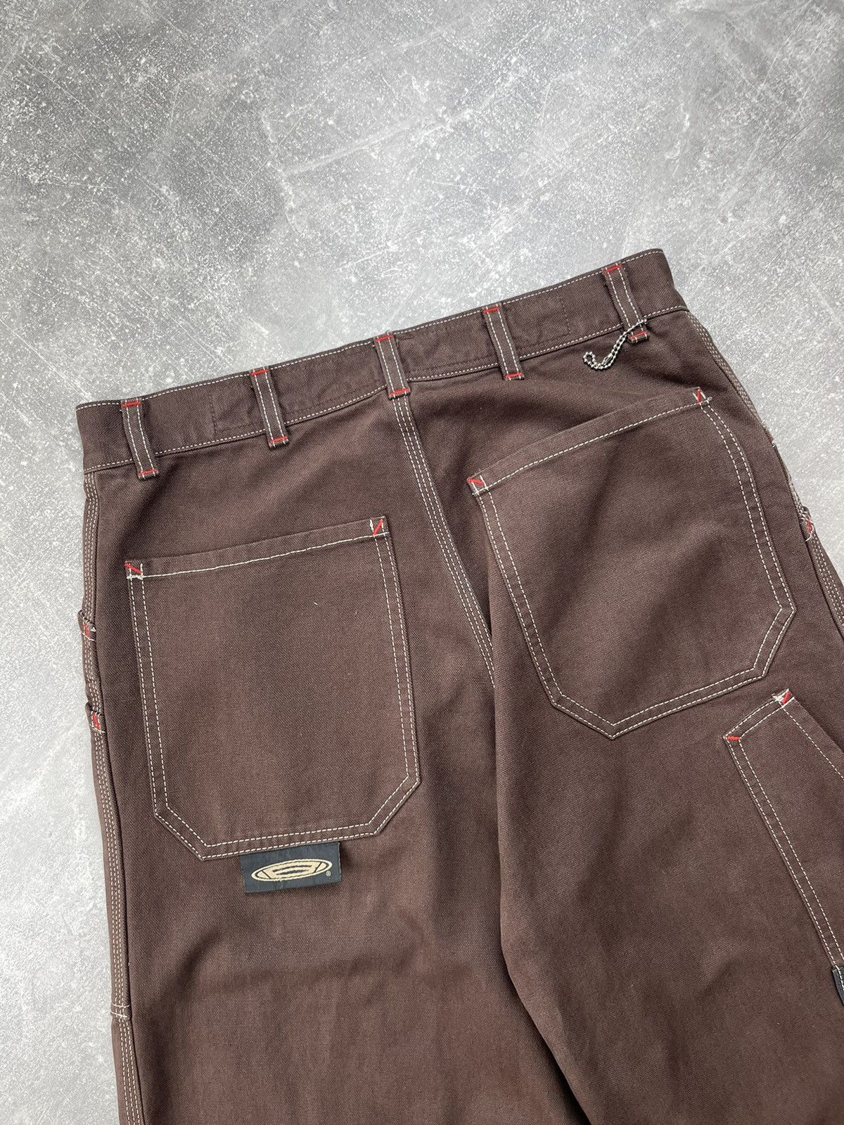 Other Boom Bap Y2K RAP Stitch Detail Heavy Cotton Wide Brown Pants Size US 31 - 5 Thumbnail