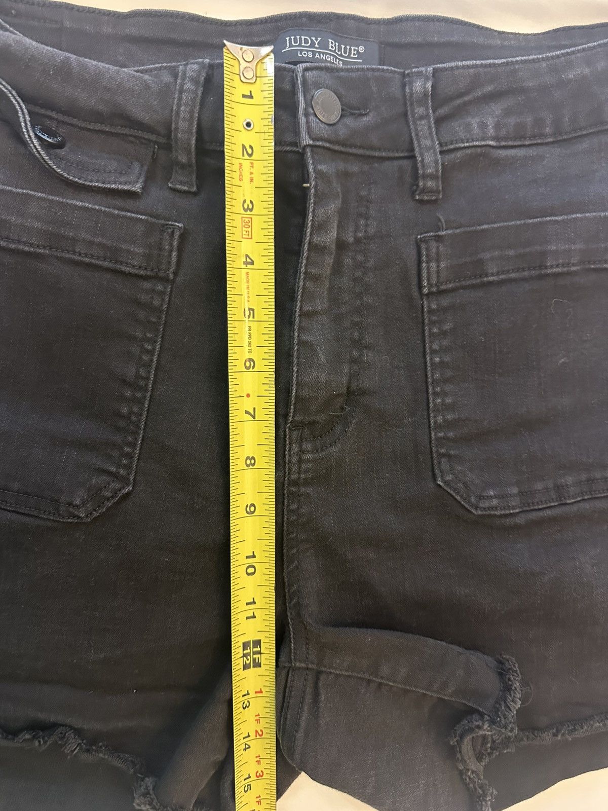 Judy Blue Judy Blue Cargo Patch Pocket Black Denim Jean Shorts Size 2X Size 42" / US 20 - 3 Thumbnail