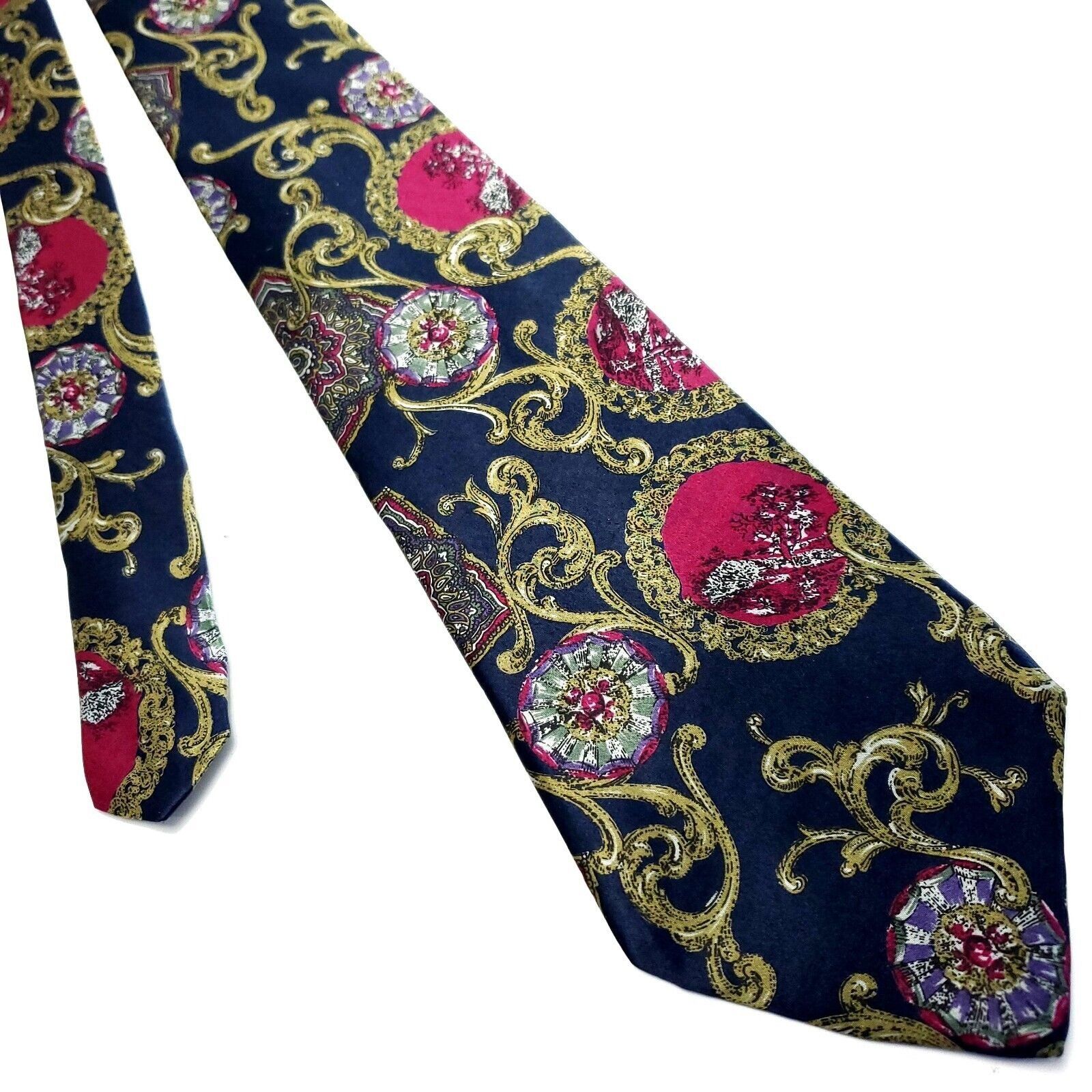 Vintage Chukkers Tiesmiths Silk Tie Red Floral Short Wide Hand Finis Size ONE SIZE - 1 Thumbnail
