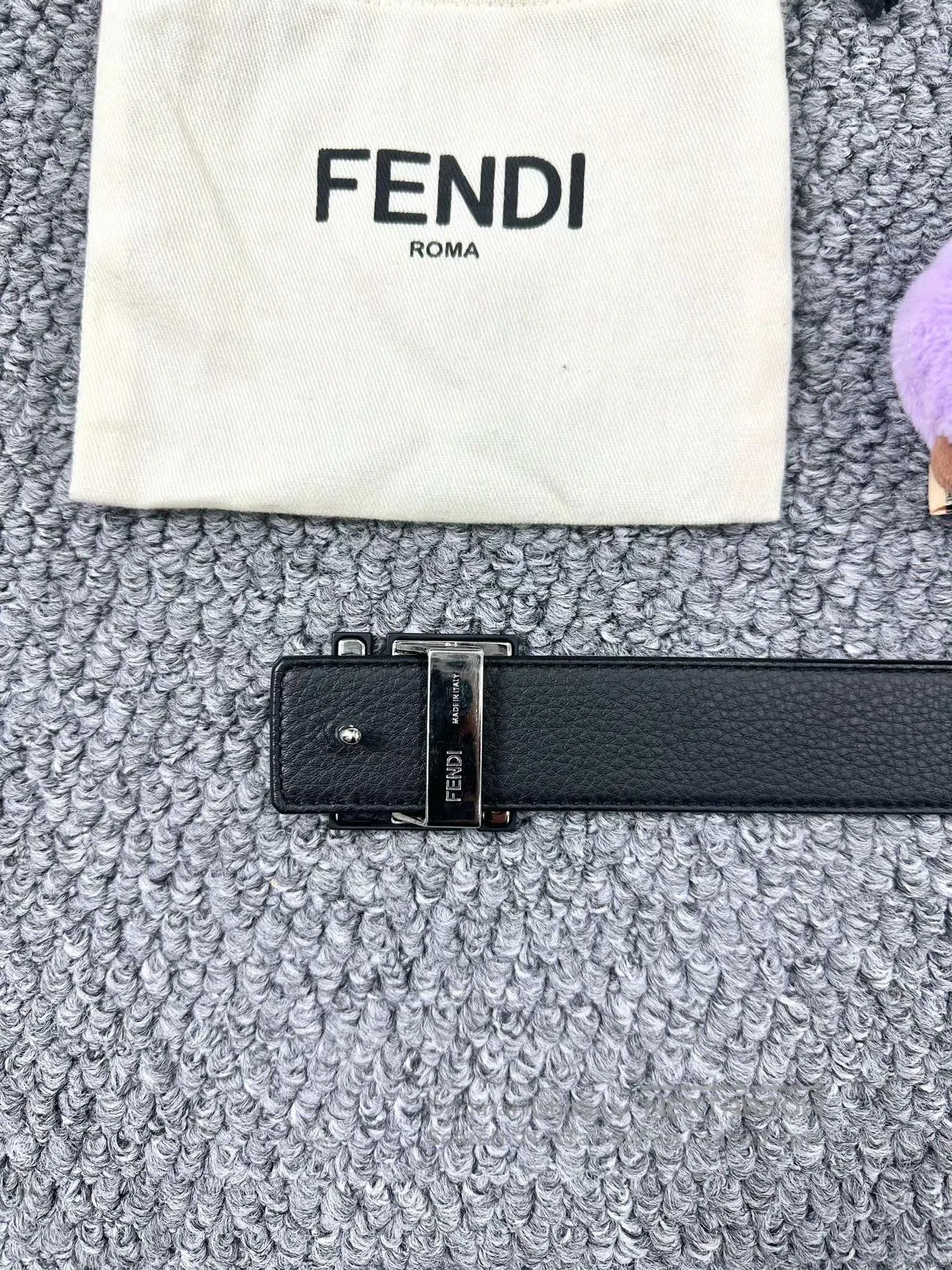 Fendi FENDI Brown Monogram All-over Printed Double F Belt| Size ONE SIZE - 3 Thumbnail