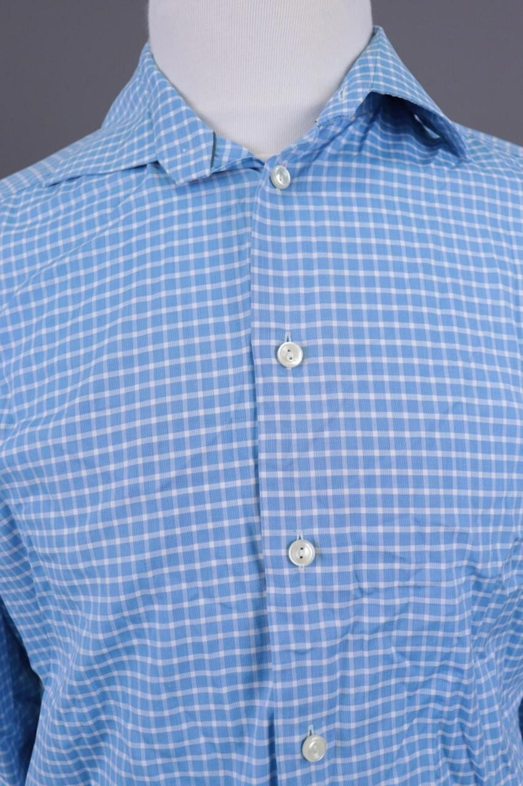 Eton Eton Contemporary Blue Check Shirt Size 40 / 15.75 Size US M / EU 48-50 / 2 - 2 Thumbnail