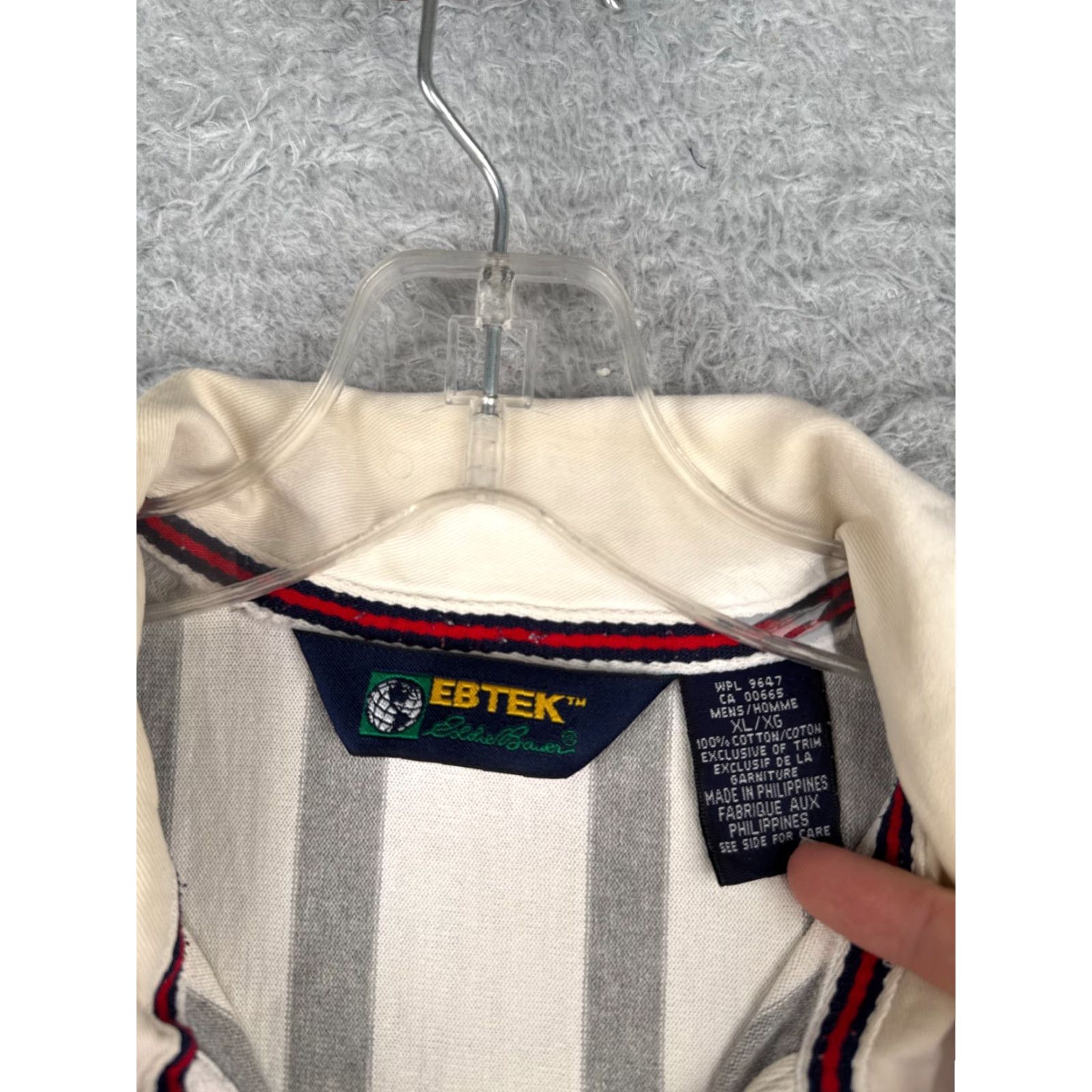 Eddie Bauer VINTAGE Eddie Bauer Polo Shirt Men XL Gray Stripe Long Sleeve Cotton Size US XL / EU 56 / 4 - 6 Thumbnail
