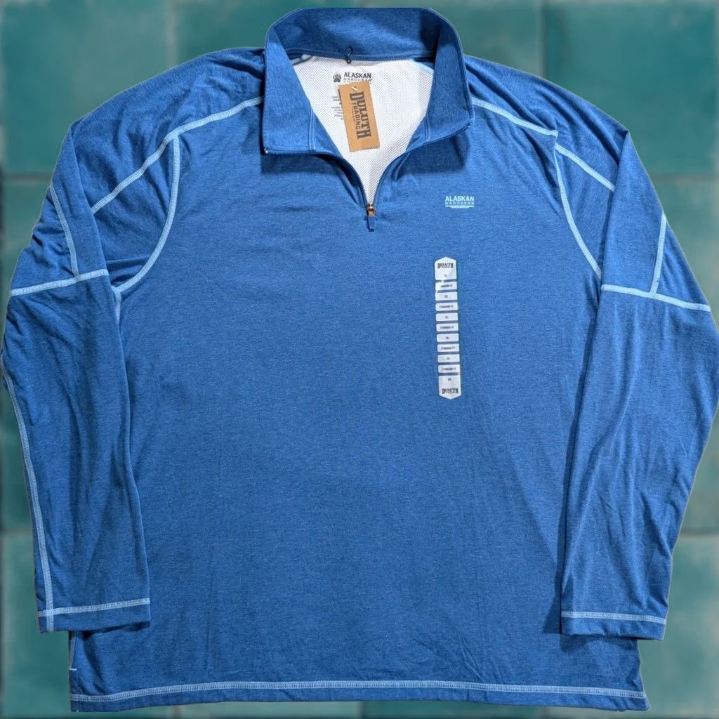 Vintage Duluth Alaskan Hardgear Fishing Shirt 2XL Blue 1/4 Zip Stretch UV Outdoors Vented Mens Regular Knit Shirt Size US XXL / EU 58 / 5 - 1 Thumbnail