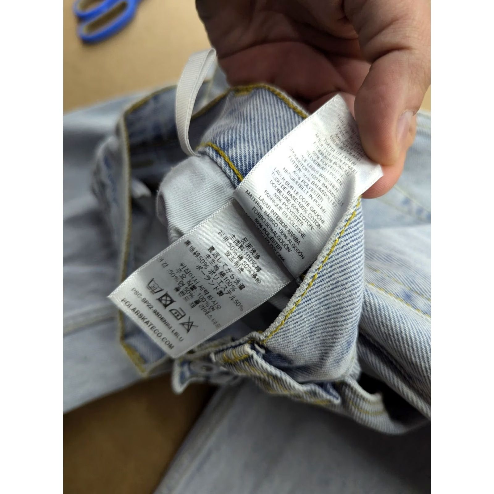 Vintage Polar Skate Co Jeans W30 L25.5 Light Wash Blue Denim Skater Straight Unisex Adults Denim 93 Jeans Size US 30 / EU 46 - 7 Thumbnail