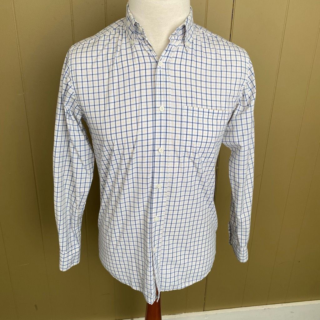 George George men S 34-36 button down checker print dress shirt Size US S / EU 44-46 / 1 - 1 Thumbnail