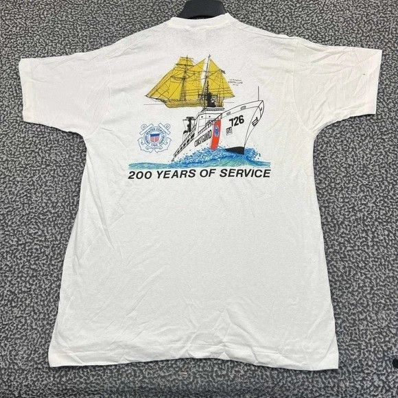 Fruit Of The Loom Vintage US Coast Guard Shirt Men XL White New with Defect Size US XL / EU 56 / 4 - 1 Thumbnail