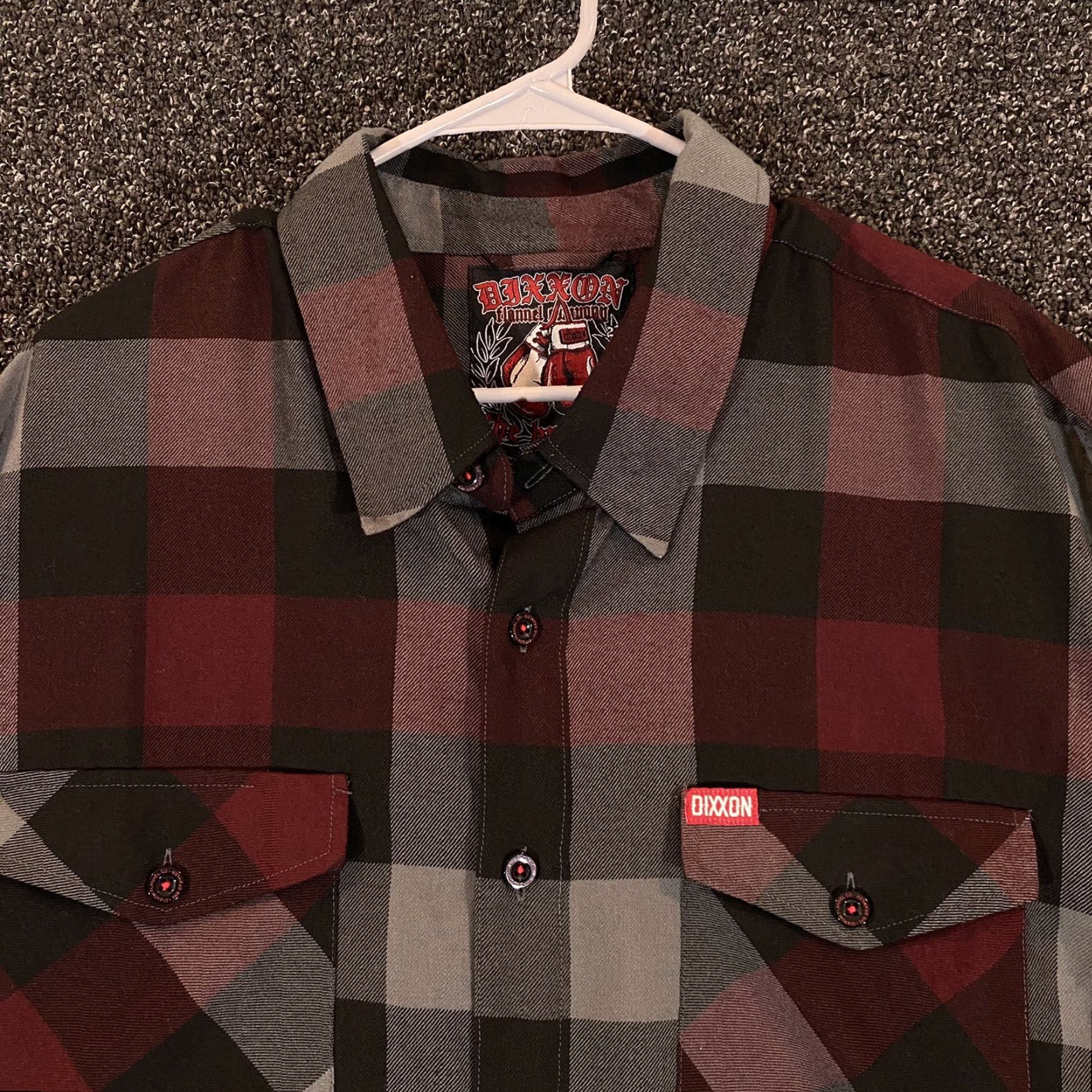 Vintage VINTAGE Dixxon Flannel The Brawler Mens 2XL Burgundy Black Gray Long Sleeve Shirt Size US XXL / EU 58 / 5 - 2 Thumbnail