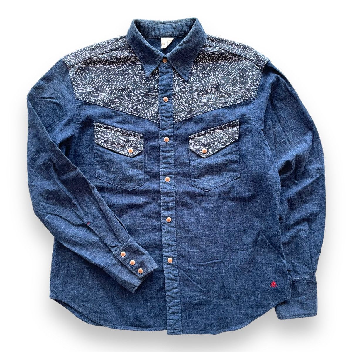 Eternal × Indigo × Japanese Brand Eternal Kurashiki Kojima Indigo Button Up Shirt Size US L / EU 52-54 / 3 - 1 Thumbnail