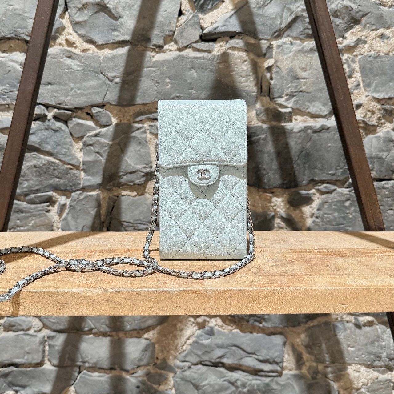 Chanel Chanel 2021 Caviar Leather Phone Holder Crossbody Chain Bag Size ONE SIZE - 1 Thumbnail