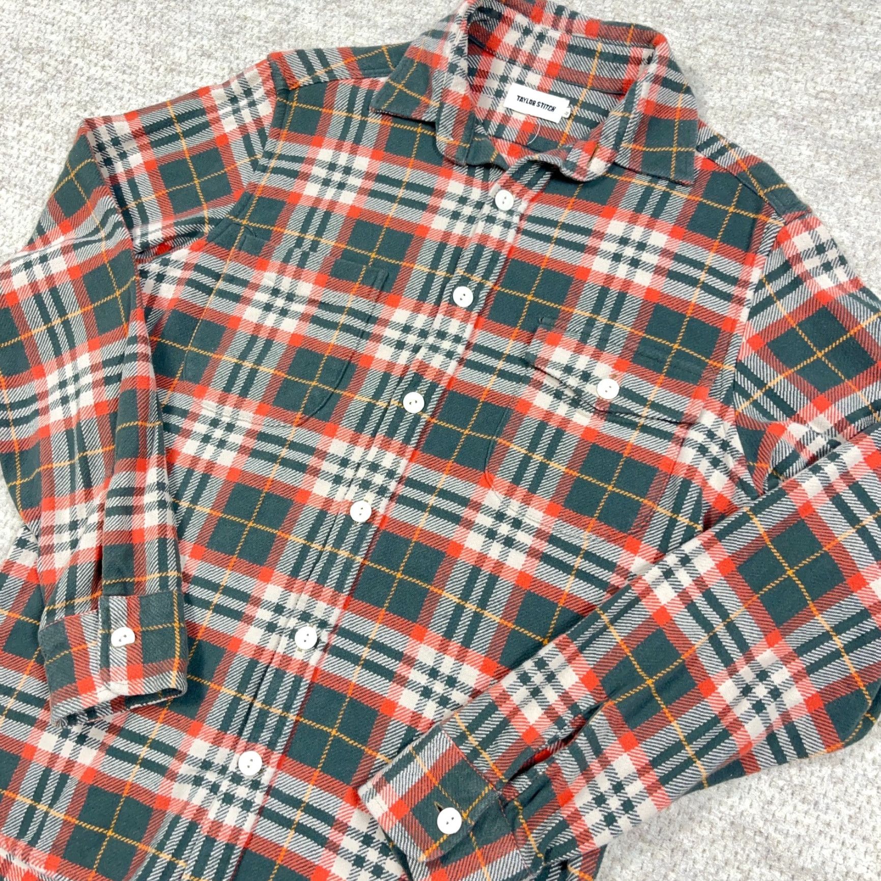 Taylor Stitch Taylor Stitch Shirt Mens 38 Green Plaid Flannel Cotton Button-Up Casual Travel Regular Pocketed Vintage: No (adjusted) Size US M / EU 48-50 / 2 - 4 Thumbnail