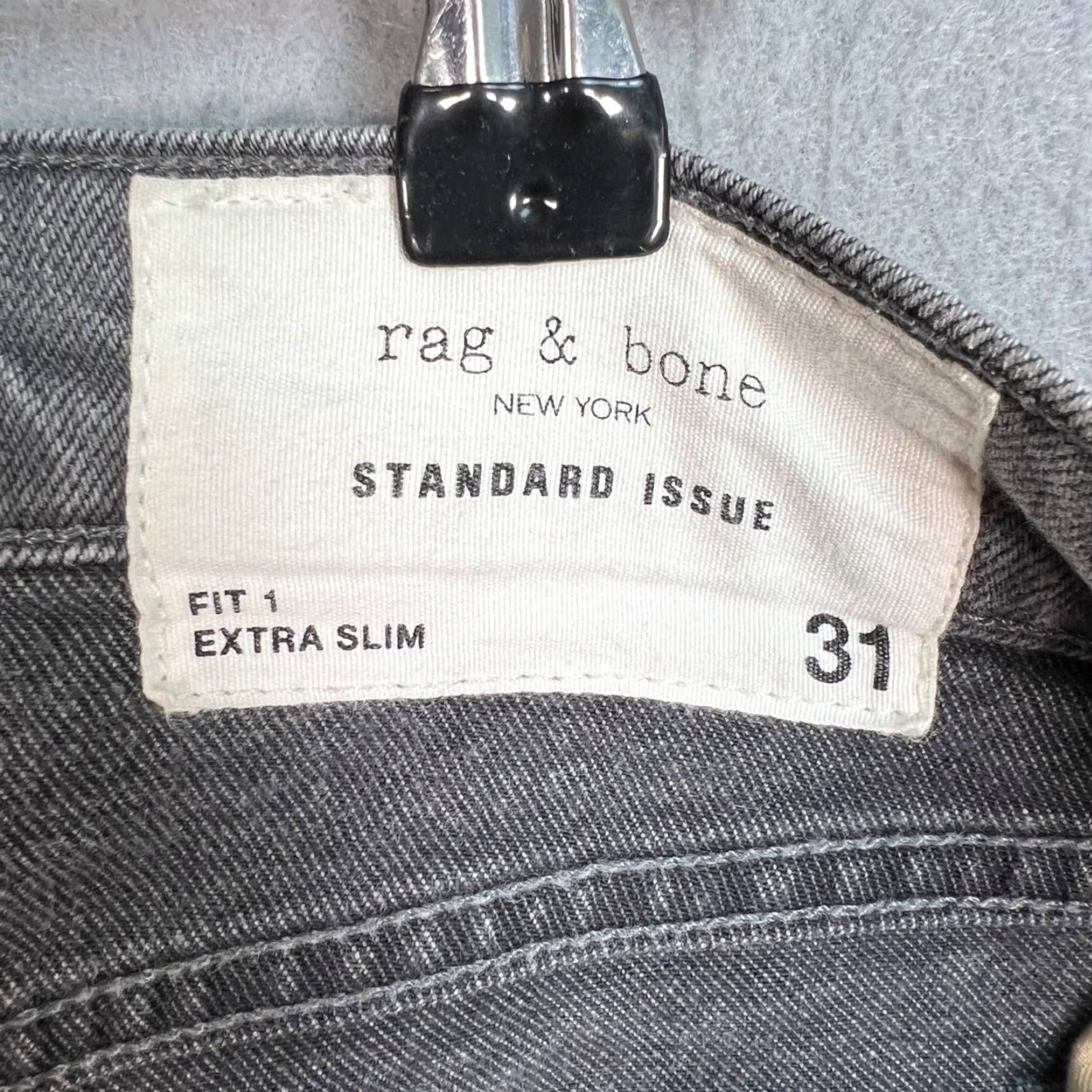 Rag & Bone Rag & Bone Standard Issue Fit 1 Gray Extra Slim Fit Jeans Size 31 Size US 31 - 3 Thumbnail