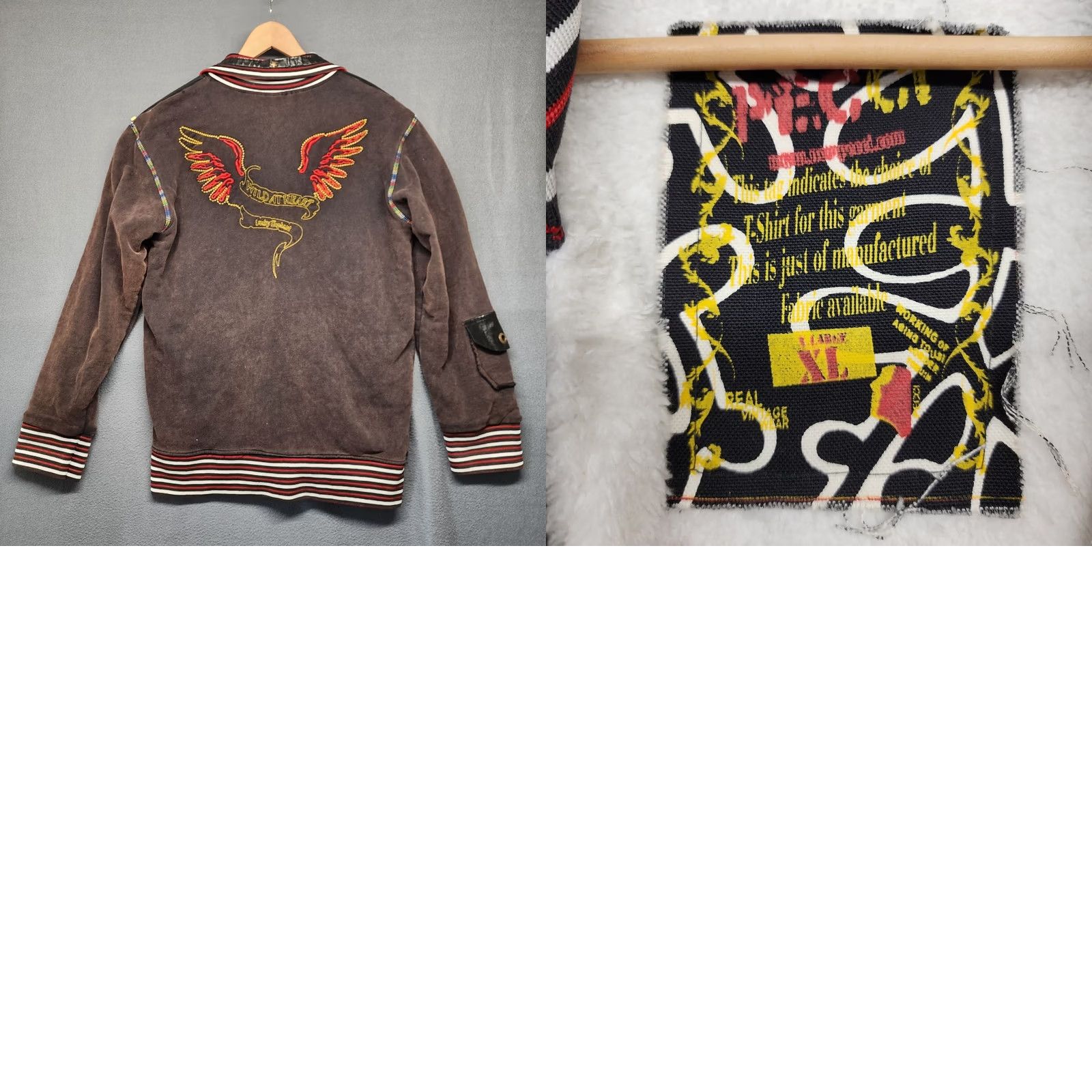 Vintage Pecci Jacket Mens XL Brown Full Zip Embroidered Wild at Heart Lucky Elephant Y2K Mens XL Brown Full Zip Embroidered Sherpa Lined Jacket Size US XL / EU 56 / 4 - 11 Thumbnail