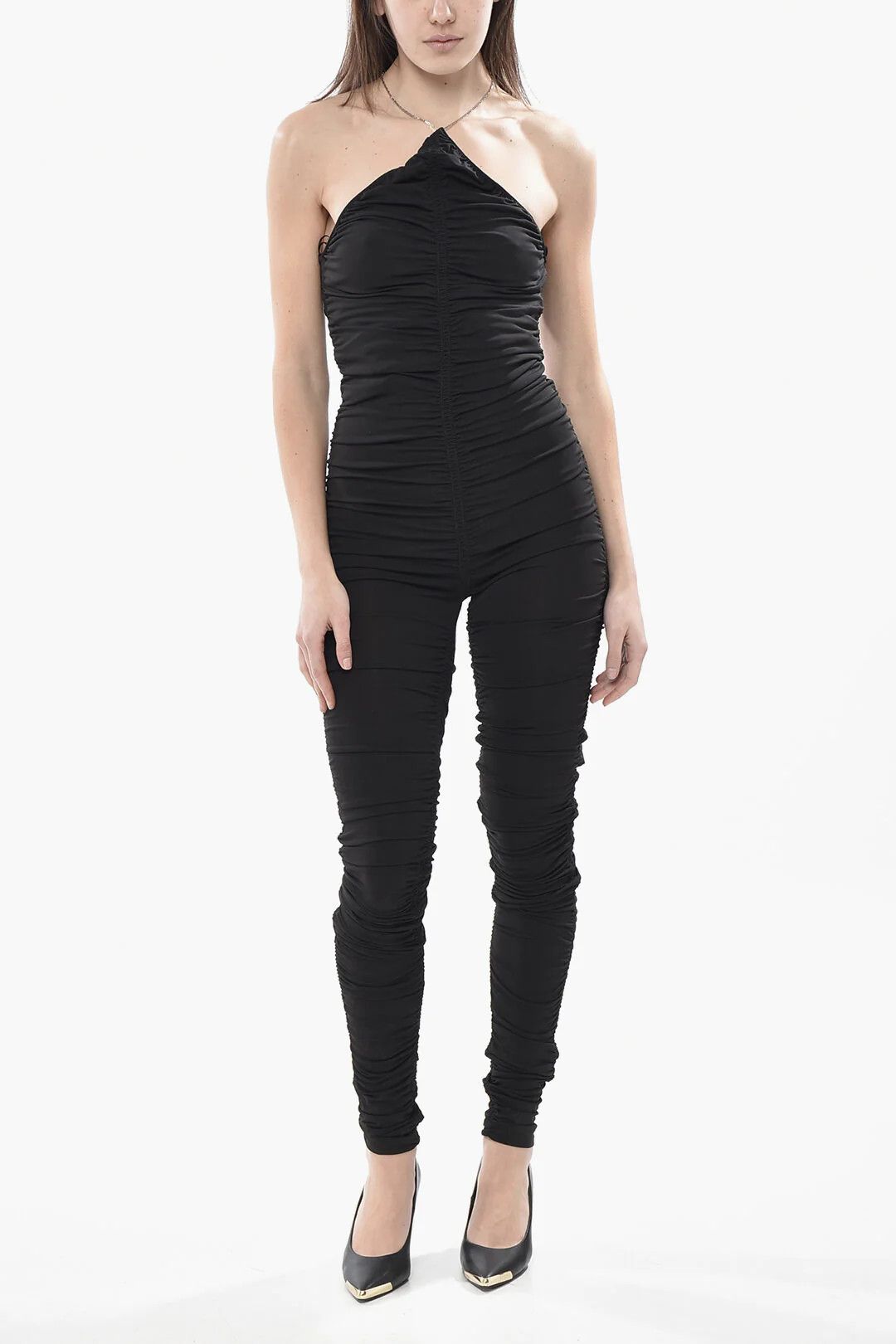 The Attico og1mm0426 Draped Jumpsuit in Black Size 27" / US 4 / IT 40 - 1 Thumbnail