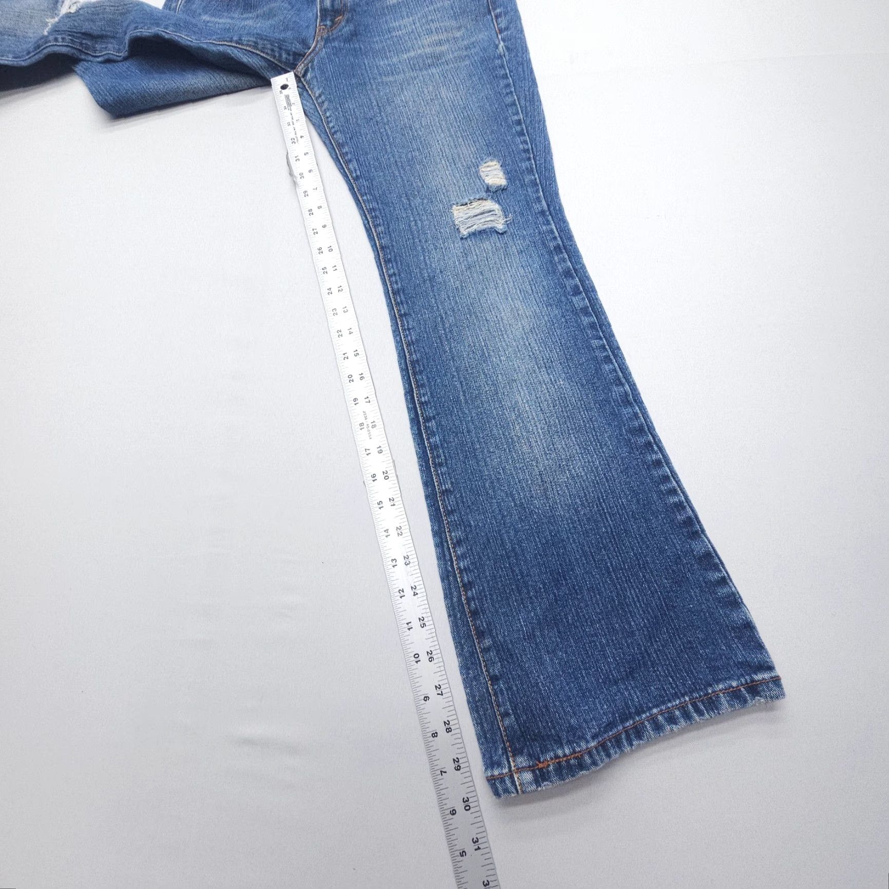 Levi's VINTAGE Levi’s Jeans Bootcut Womens 90s Dark Blue Levi's 518 Juniors 11 Denim 30in Inseam 5-Pocket Shirt? Size 32" / US 10 / IT 46 - 4 Thumbnail