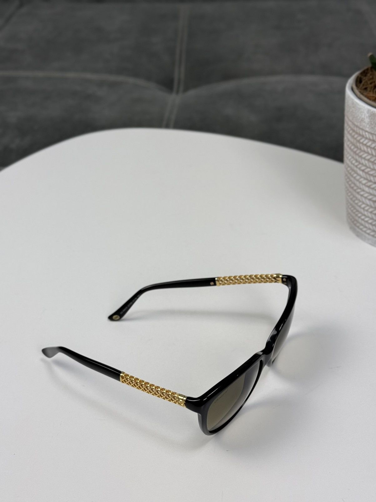 Gucci Gucci Gold Plated Black Sunglasses GG3692 Cat Eye Size ONE SIZE - 10 Thumbnail