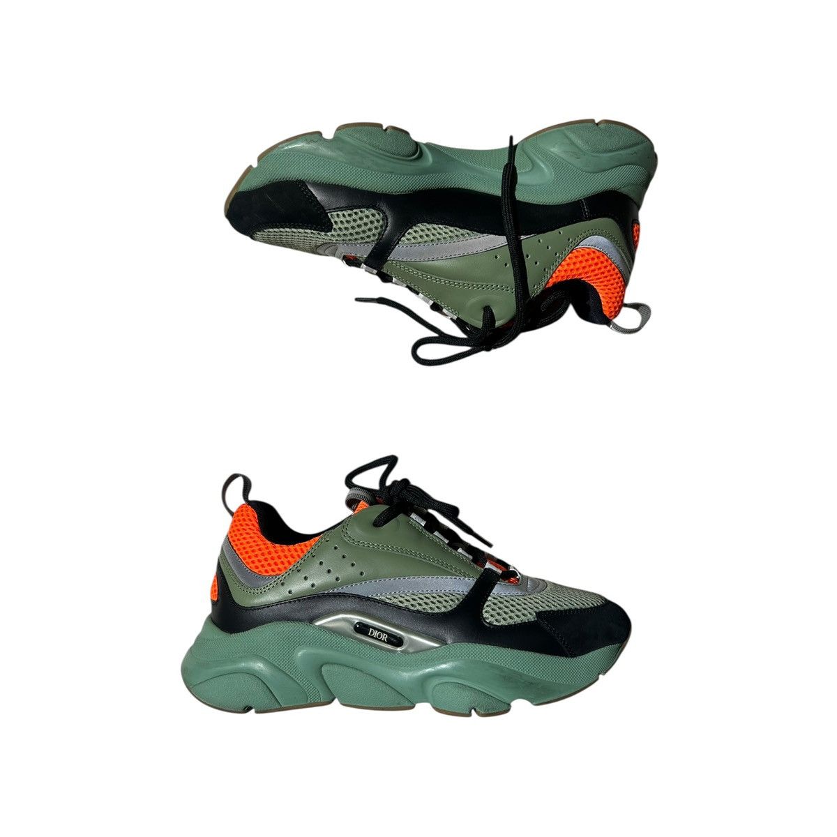 Dior B22 runner sneaker green orange Size US 7 / EU 40 - 2 Thumbnail