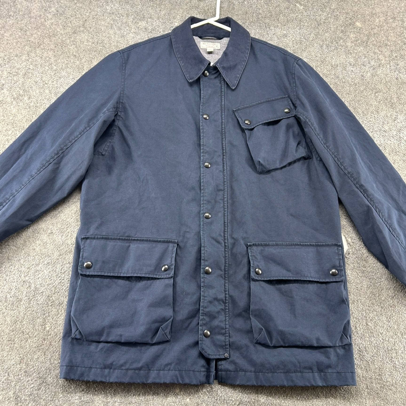 Wallace & Barnes Wallace & Barnes Jacket Men M Blue Navy Chore Barn Coat Field Military Cotton RARE 90s Parka Full Zip Lined Workwear Casual Vintage No Size US M / EU 48-50 / 2 - 3 Thumbnail